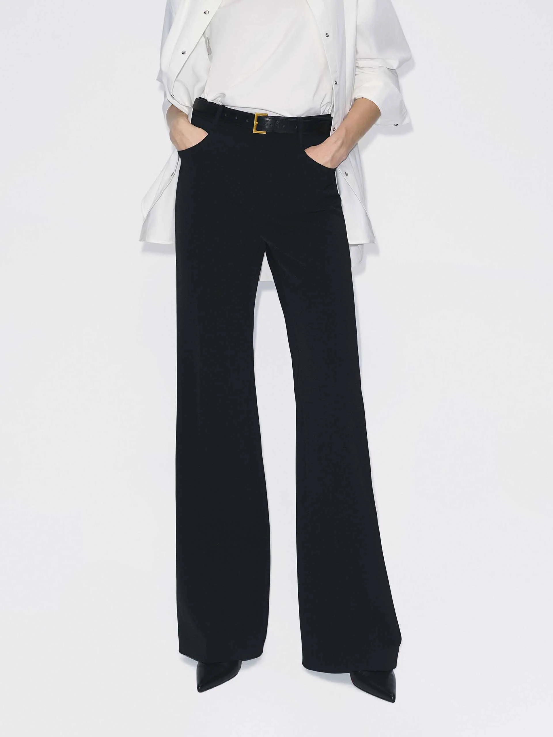 Pressed Creases Flared Trousers