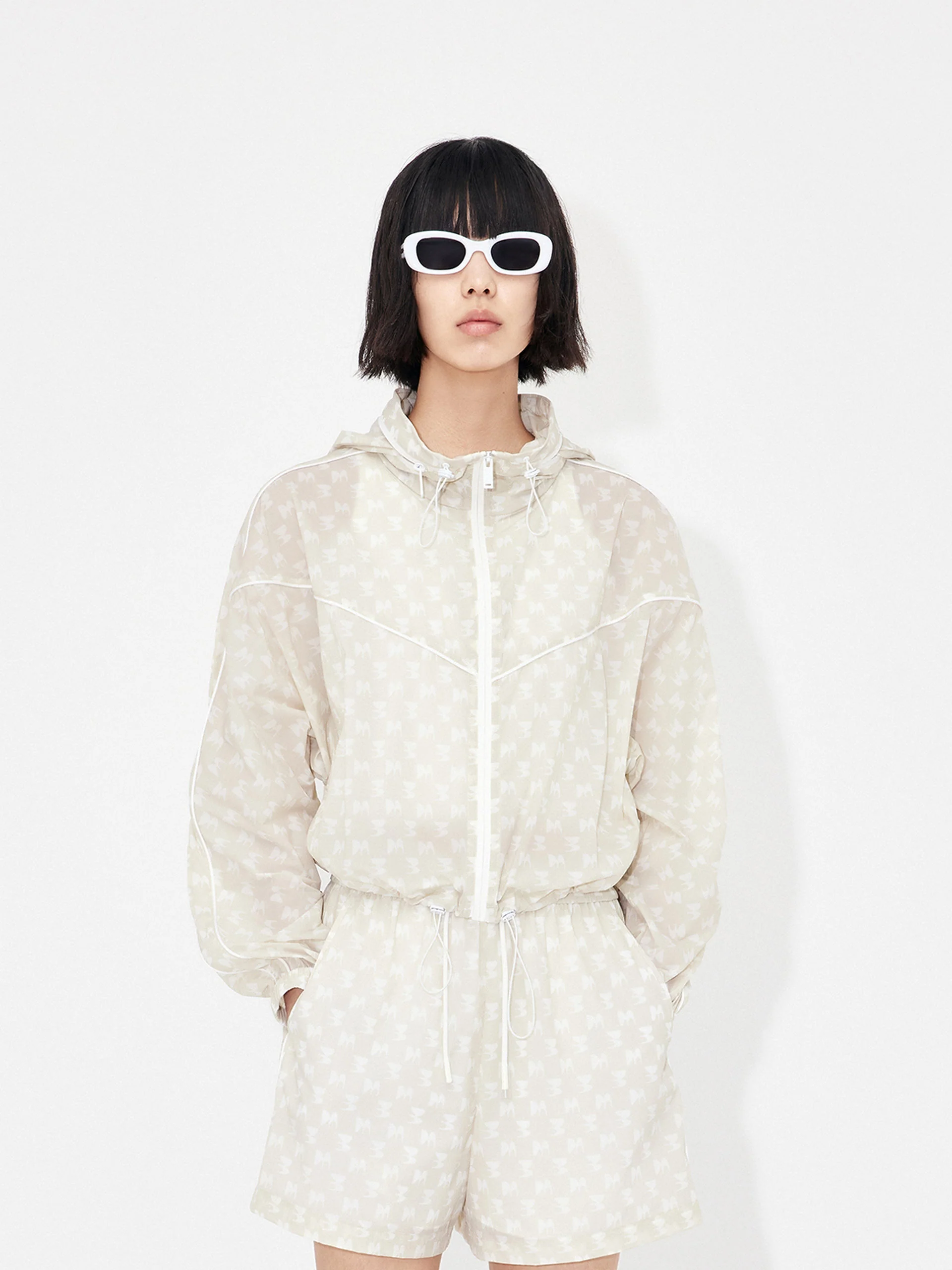 Printed Sheer Hoodie Jacket - Image 10