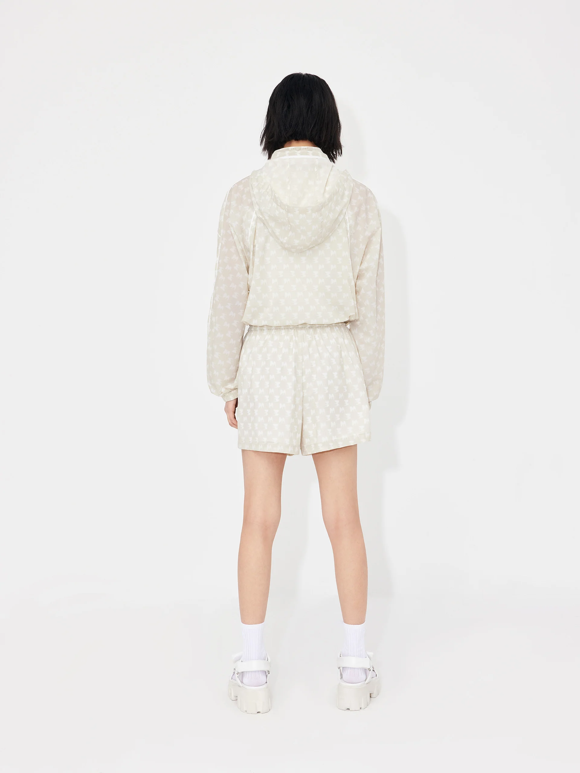Printed Sheer Hoodie Jacket - Image 11