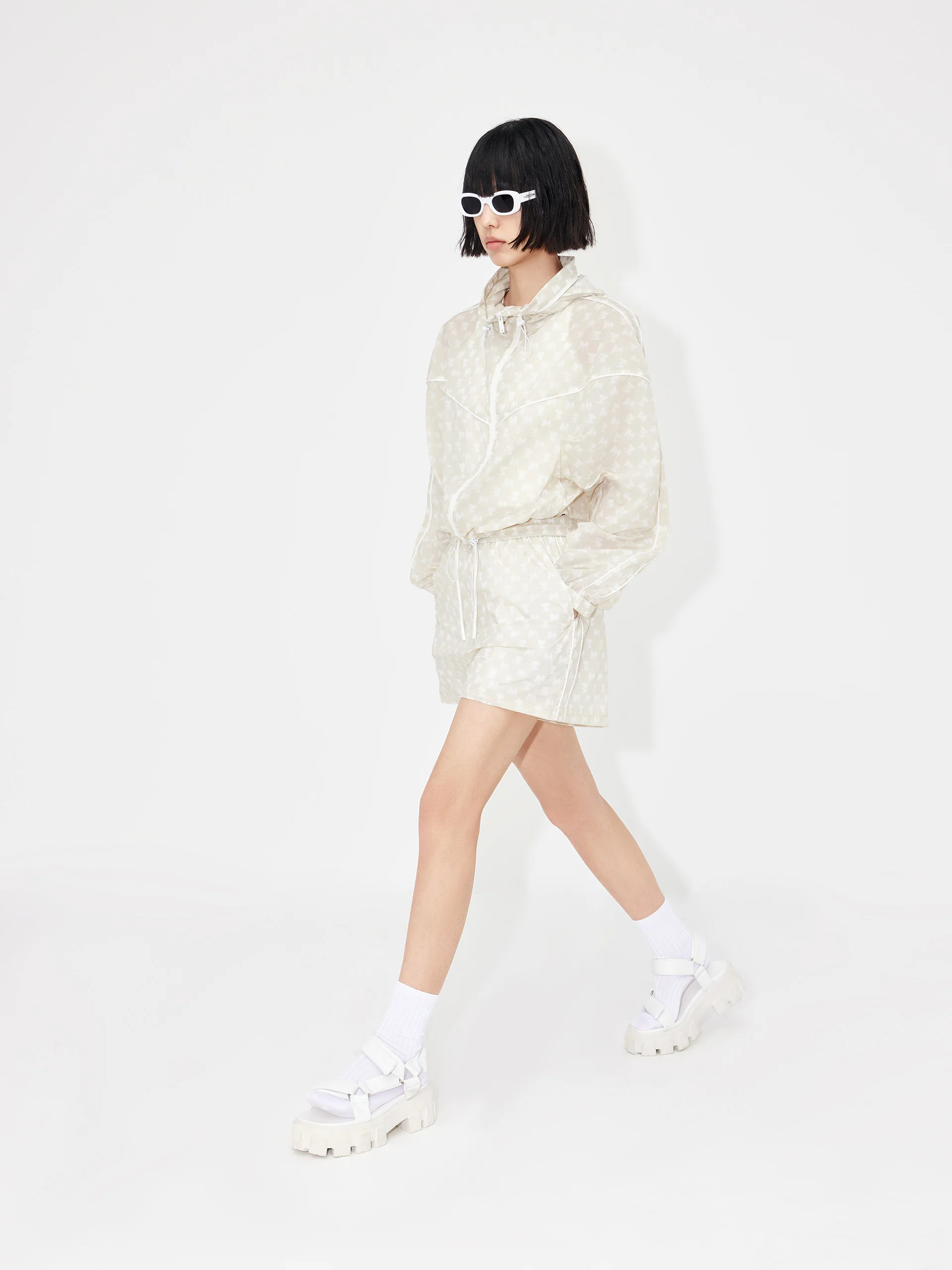 Printed Sheer Hoodie Jacket - Image 15