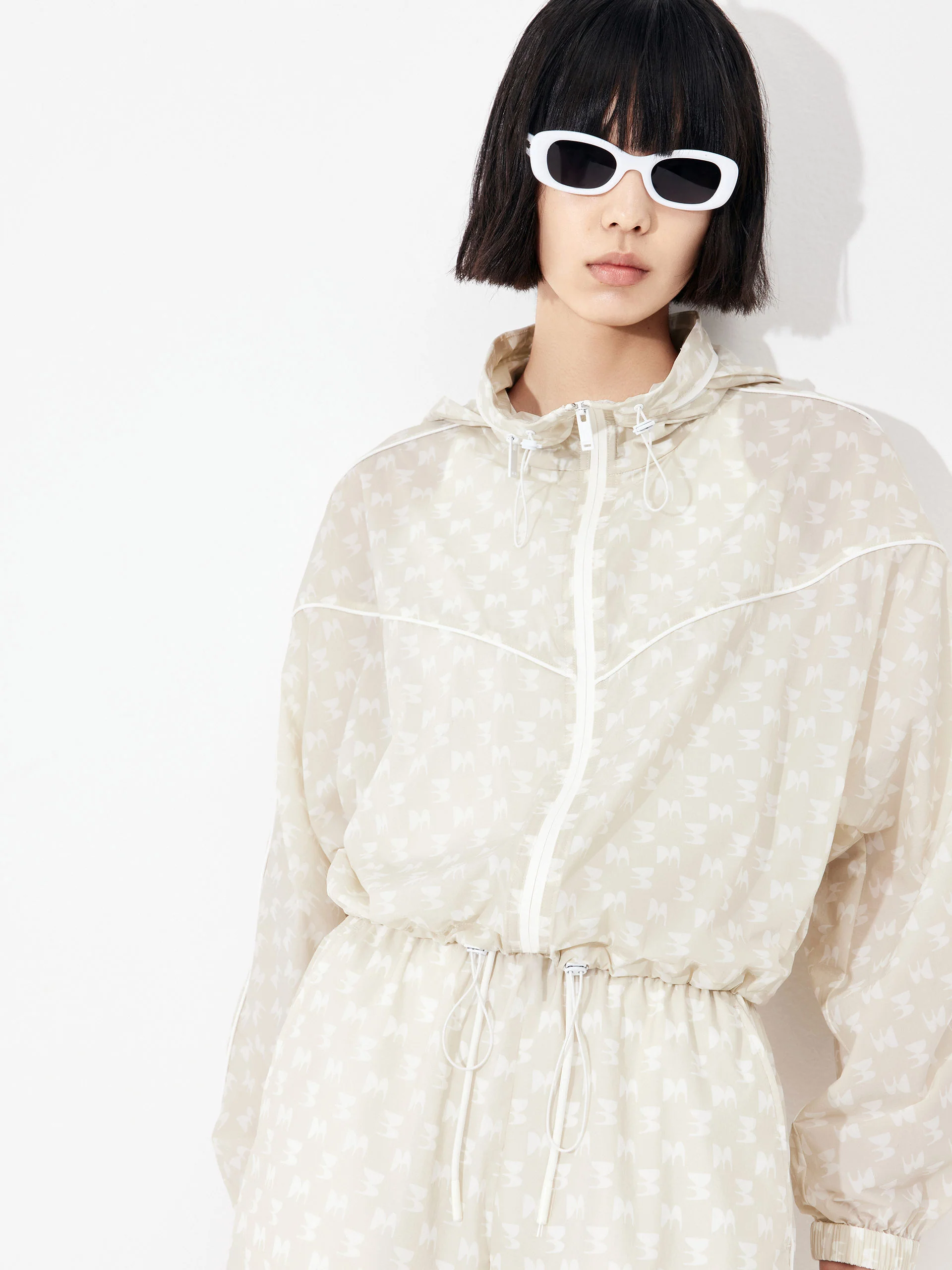 Printed Sheer Hoodie Jacket - Image 9