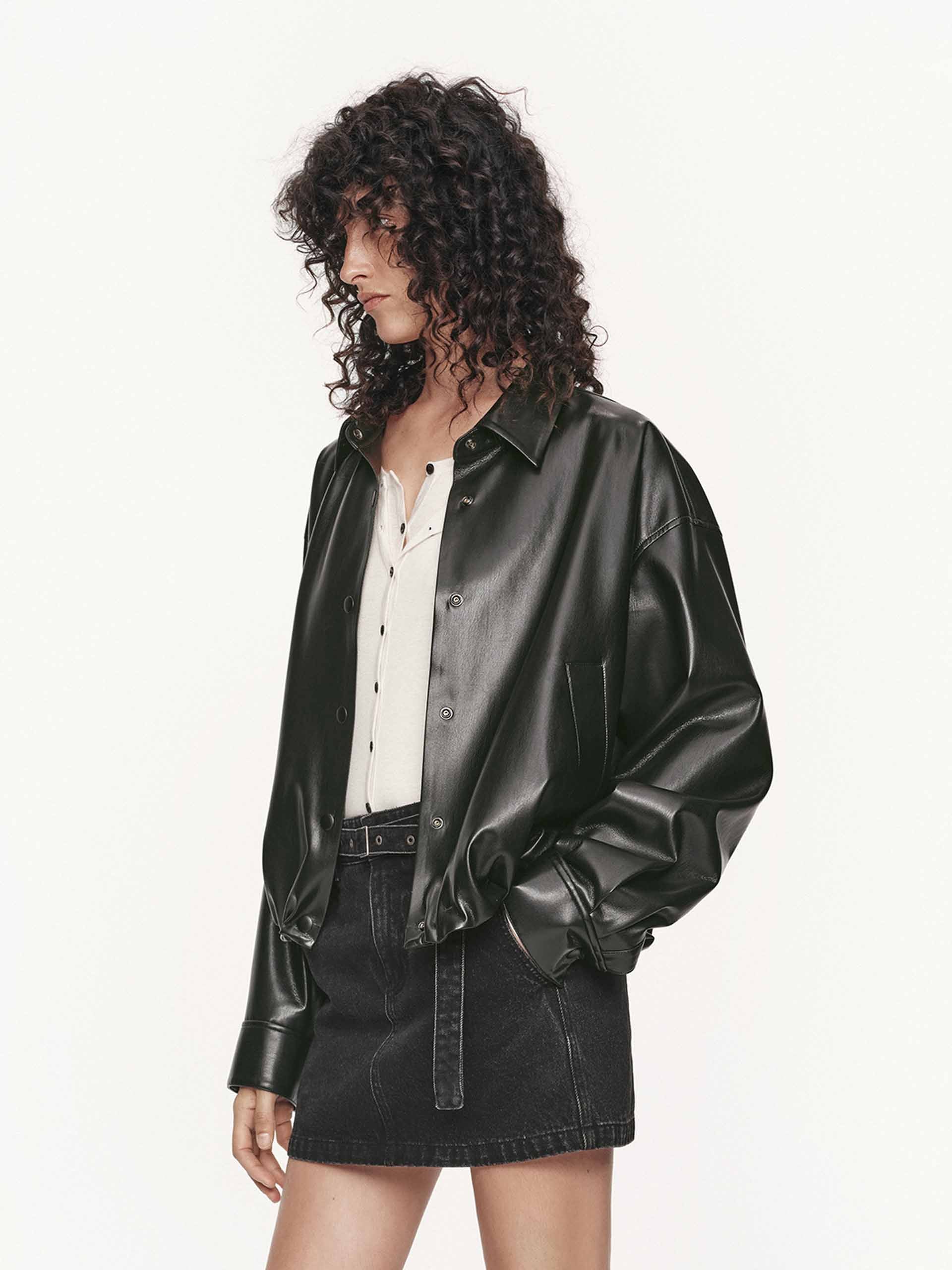 PU Leather Cropped Jacket - Image 11