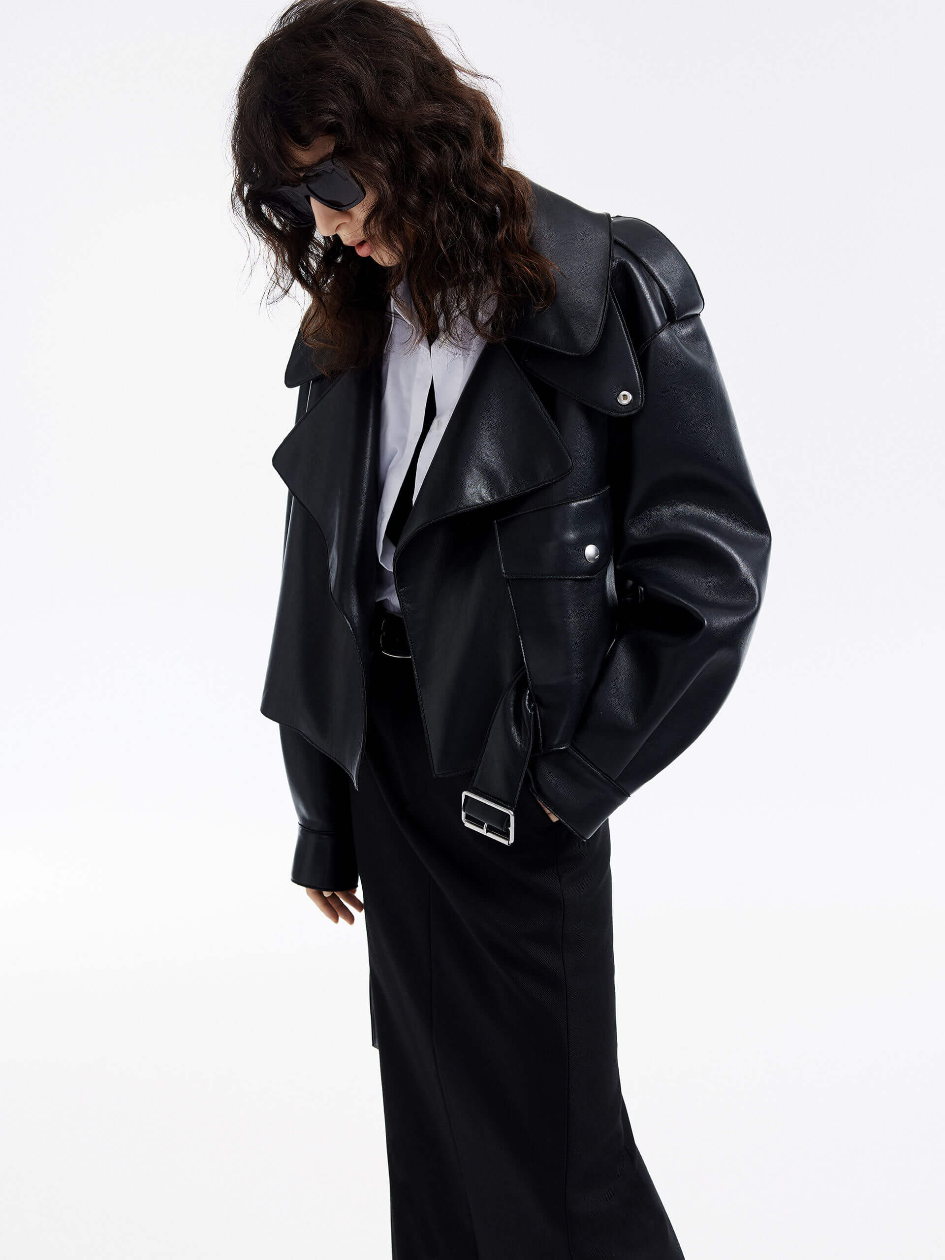 PU Leather Cropped Jacket - Image 2