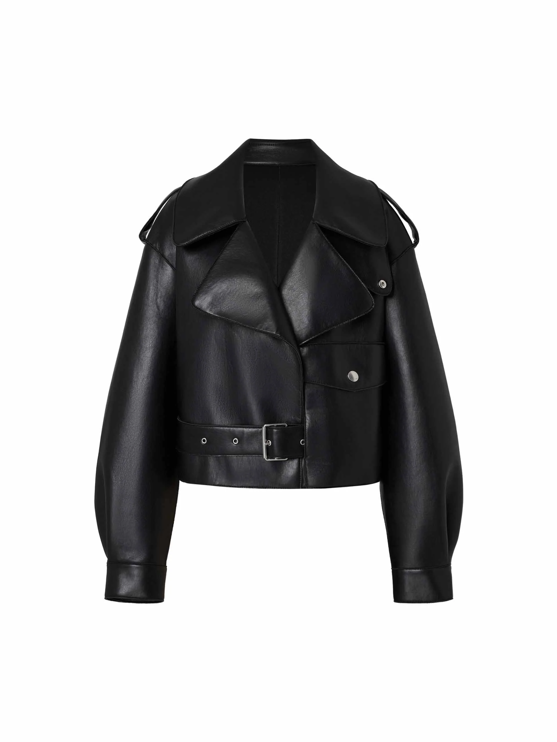 PU Leather Cropped Jacket - Image 4