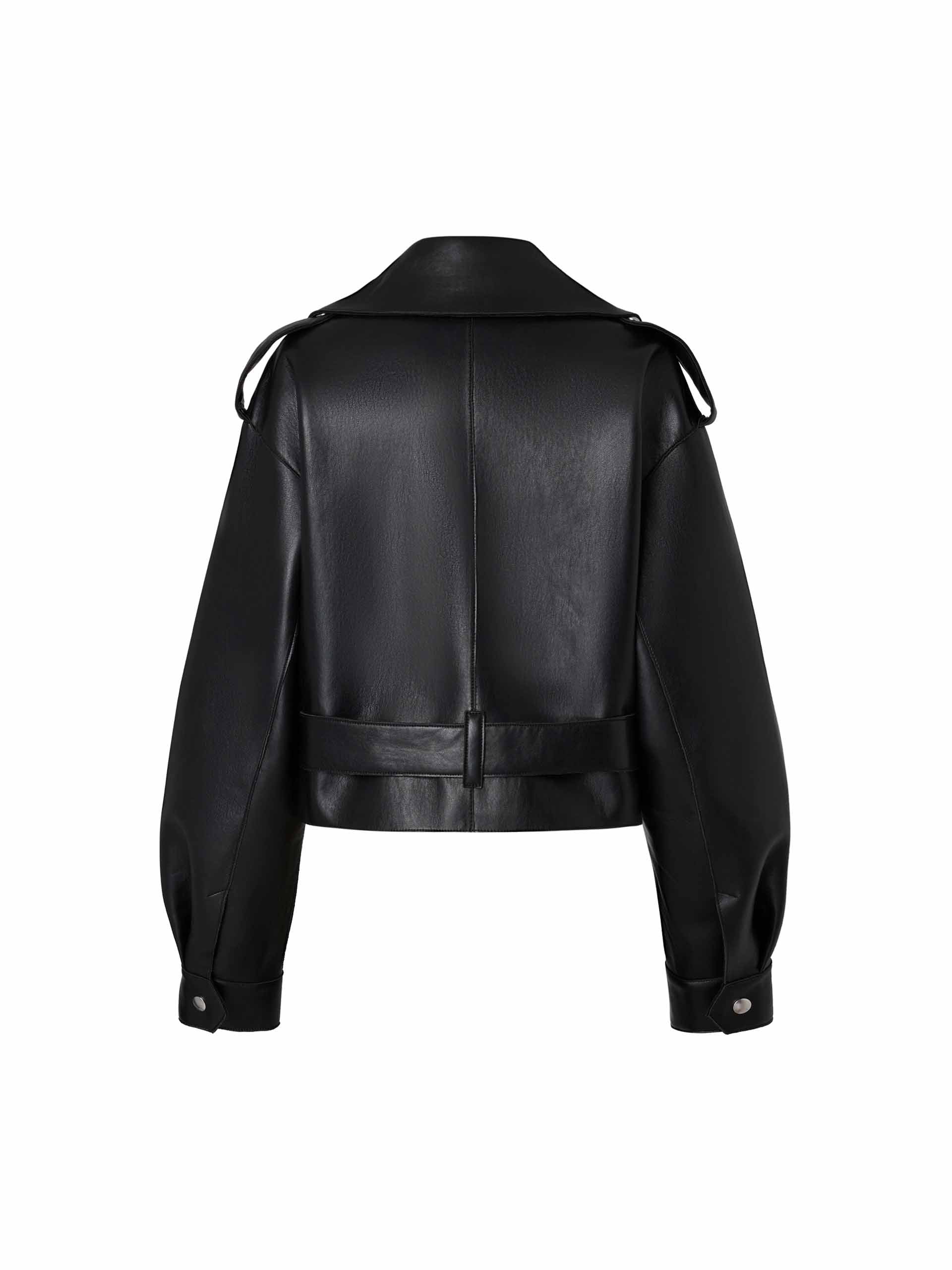 PU Leather Cropped Jacket - Image 5
