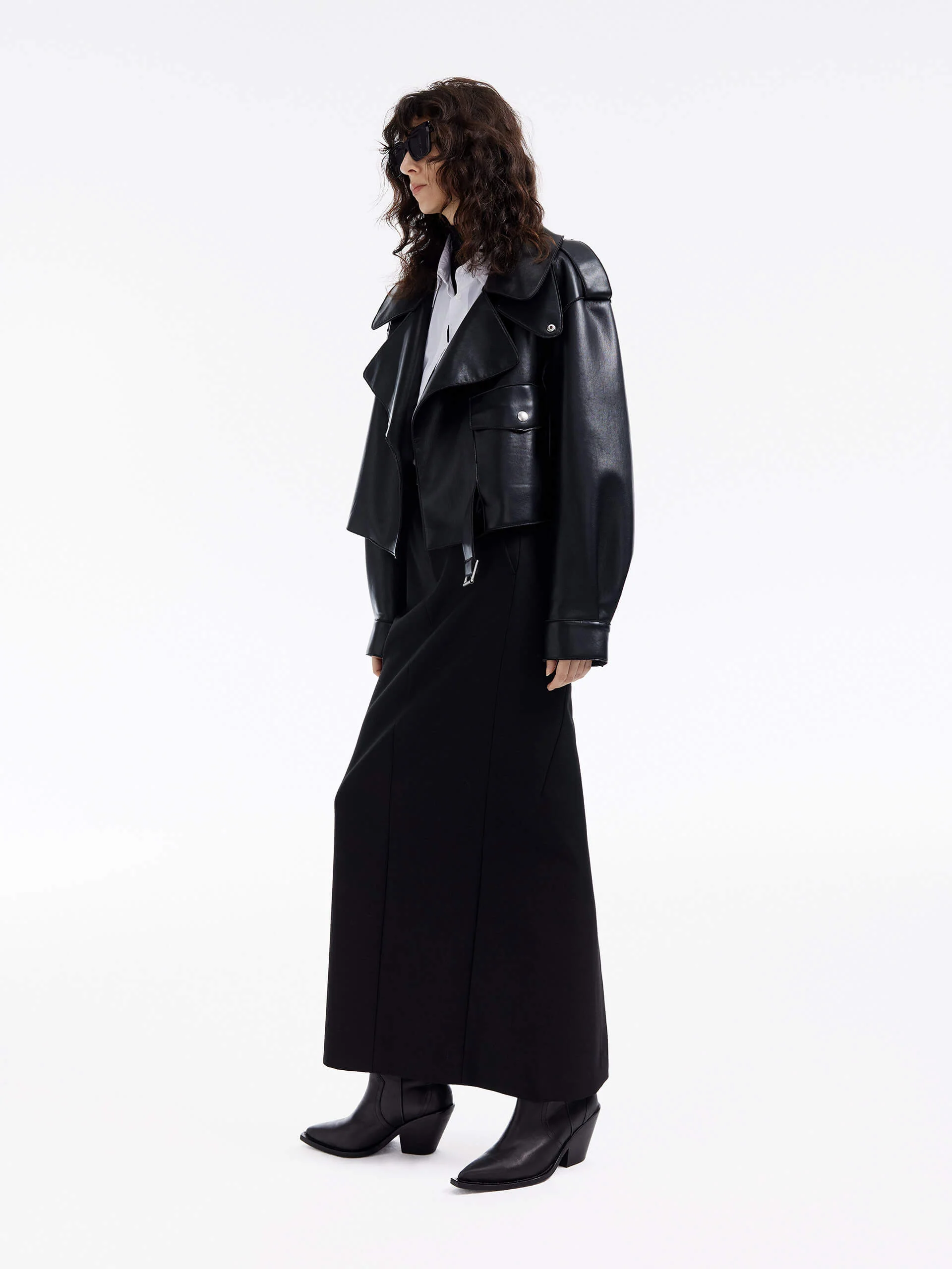 PU Leather Cropped Jacket - Image 6