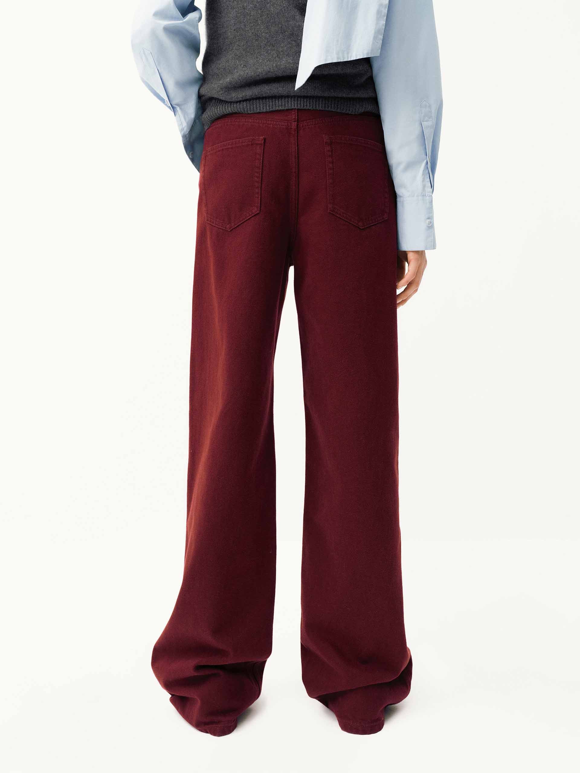 Pure Cotton Burgundy Jeans - Image 7