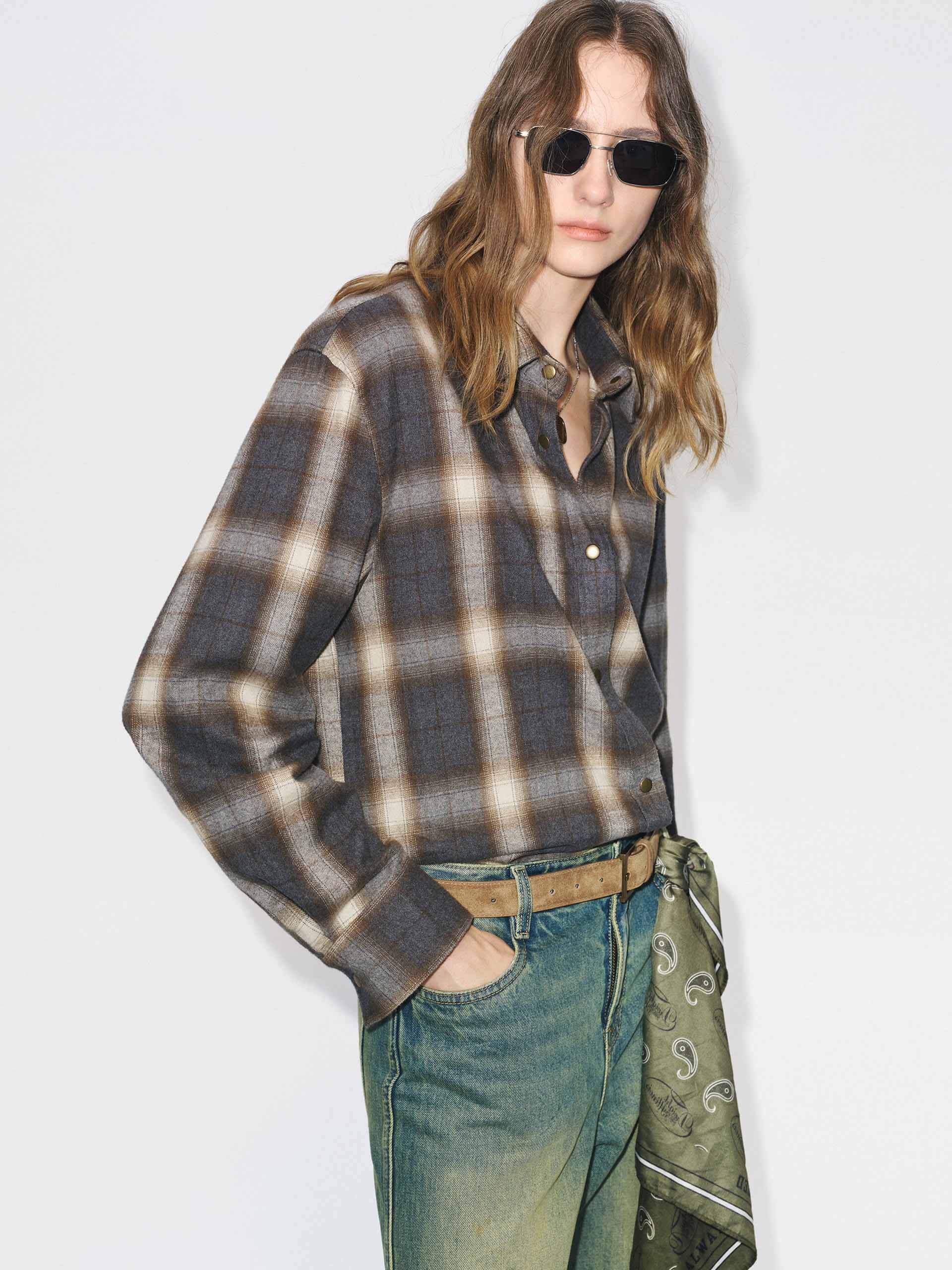 Pure Cotton Plaid Shirt - Image 3