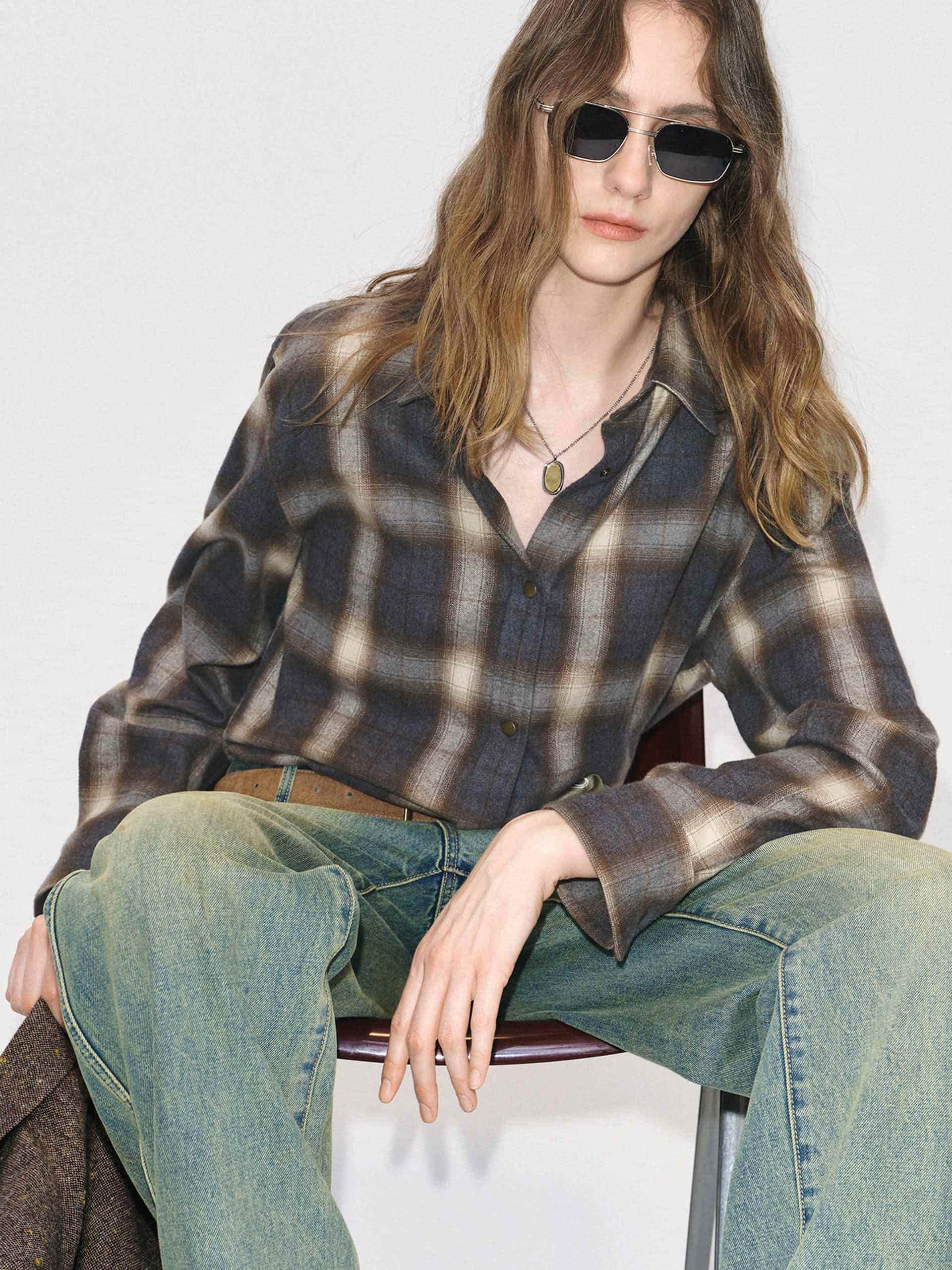 Pure Cotton Plaid Shirt - Image 7