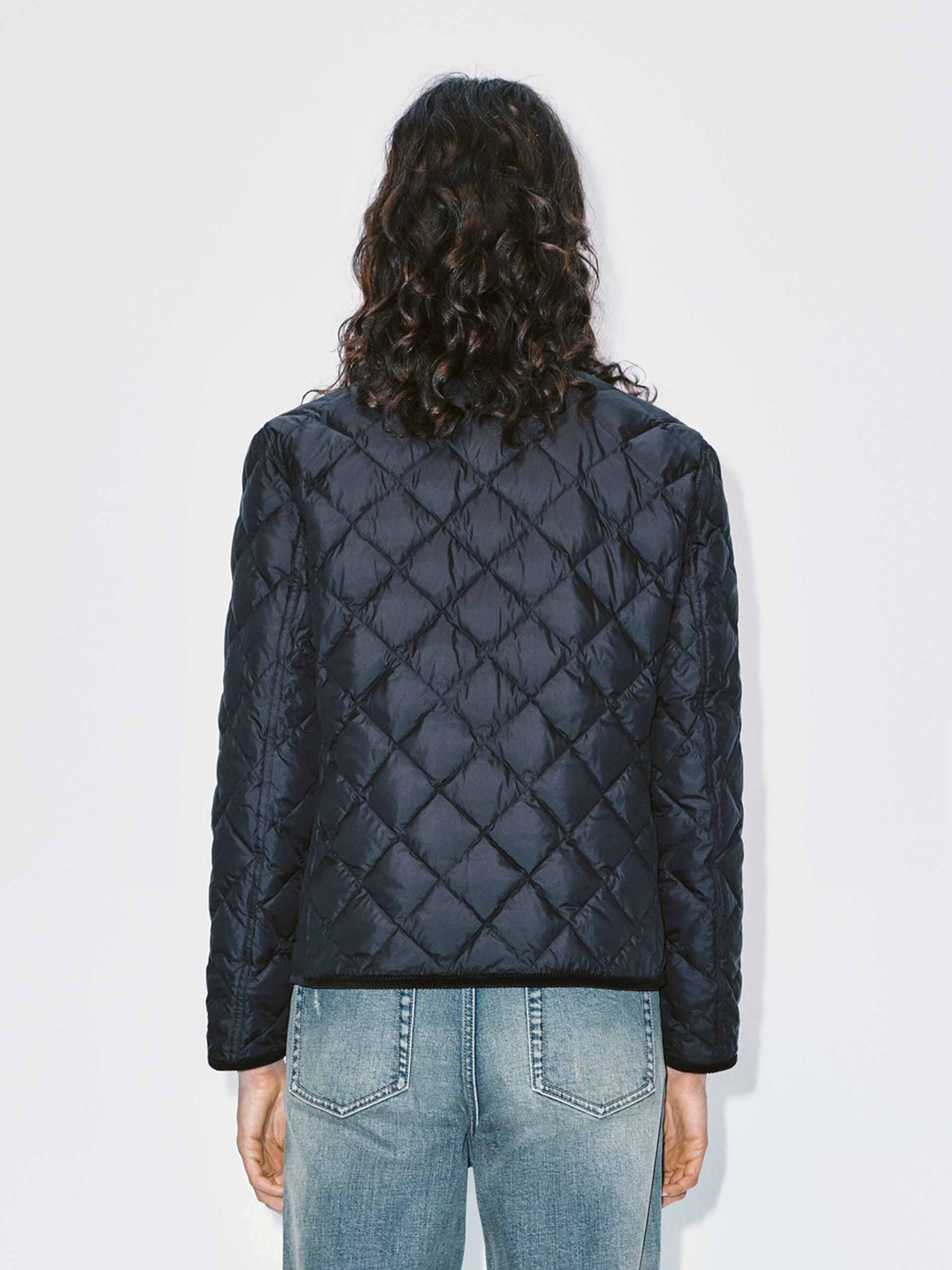 Quilted Mock Neck Down Jacket - Image 14