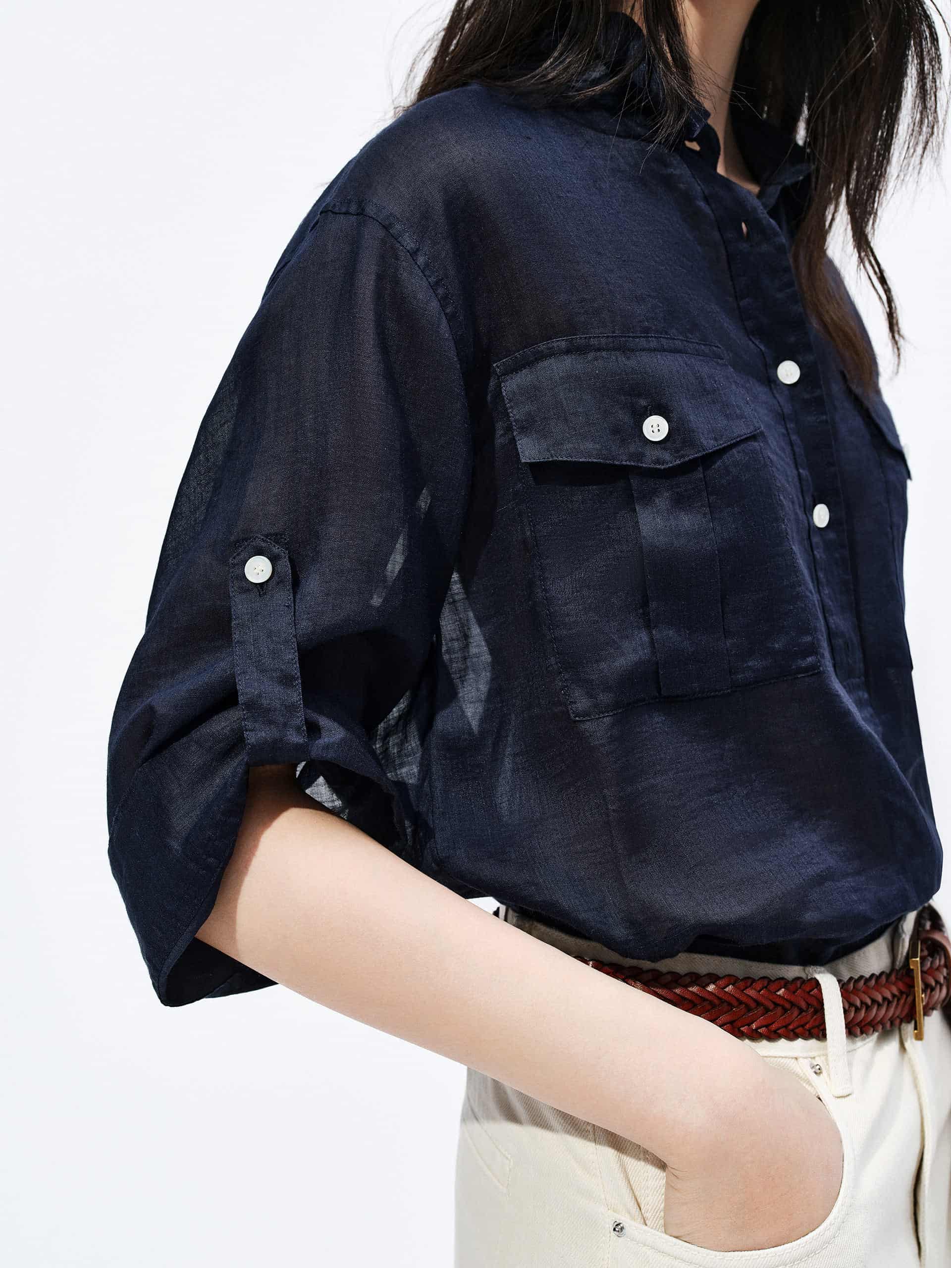 Ramie Utility Pocket Top - Image 6