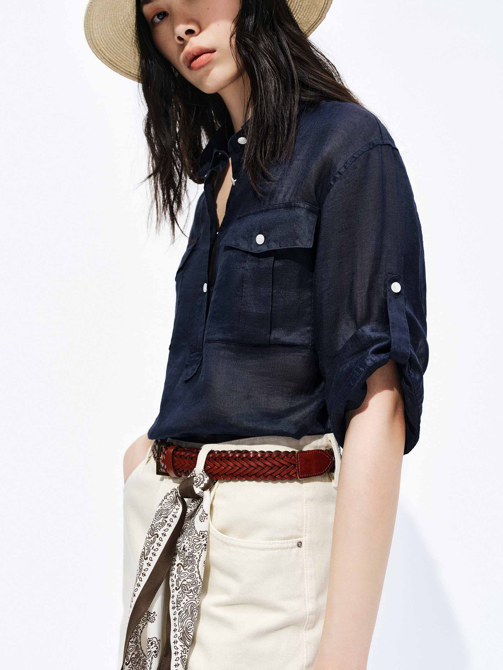 Ramie Utility Pocket Top - Image 8