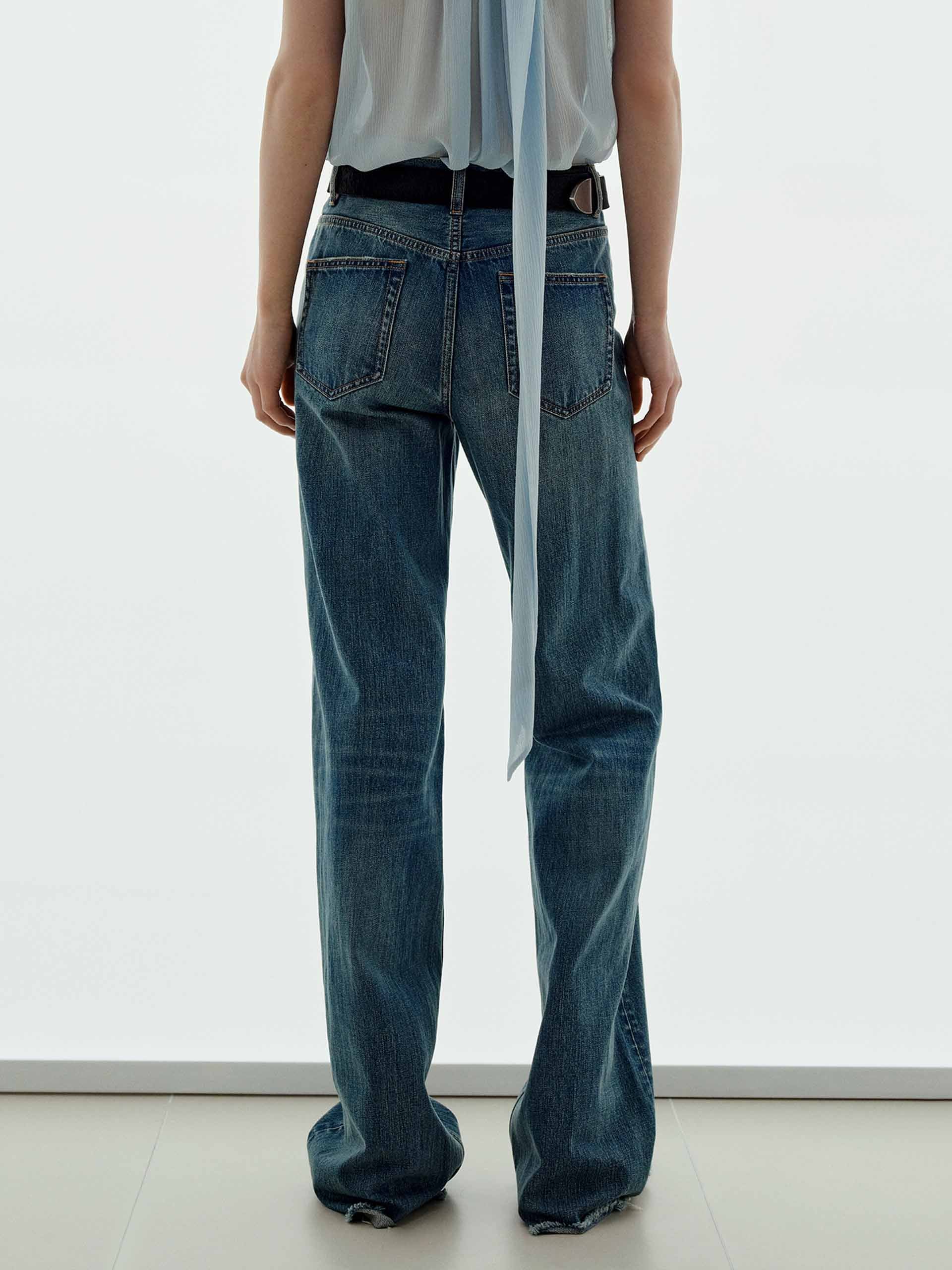 Raw Hem Cotton Jeans - Image 6