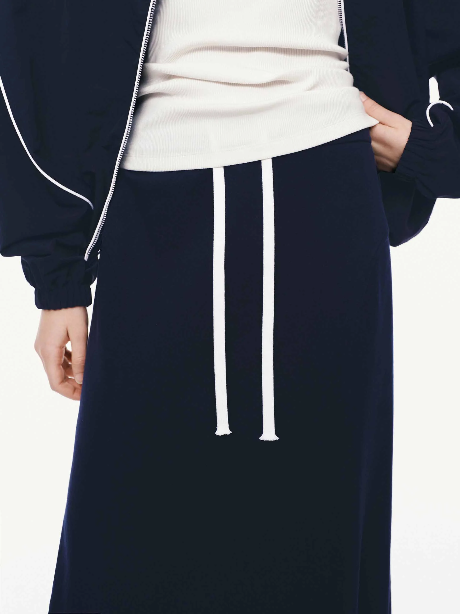 Raw Hem Drawstring Skirt - Image 8