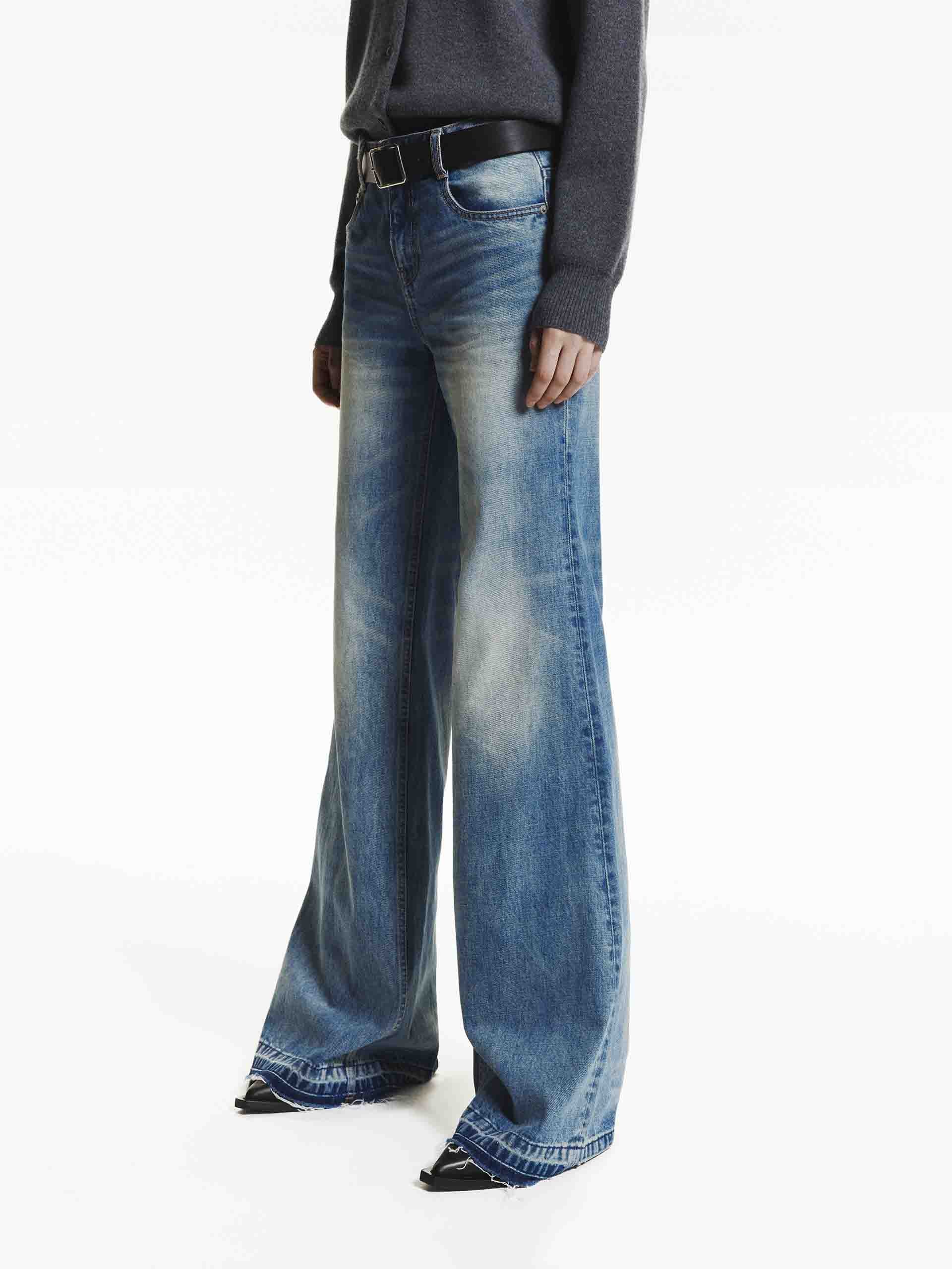 Raw Hem Flare Jeans - Image 3