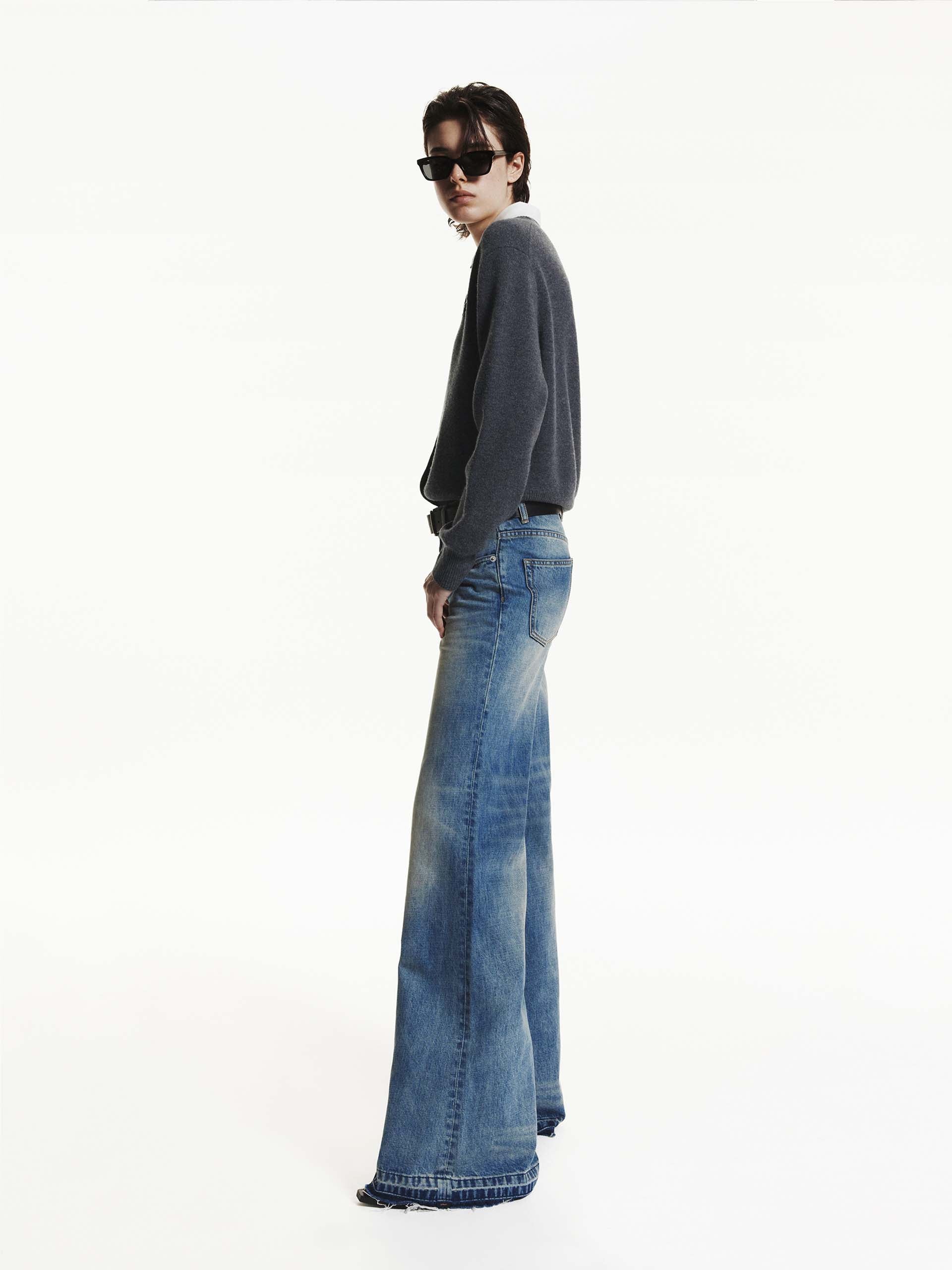 Raw Hem Flare Jeans - Image 9