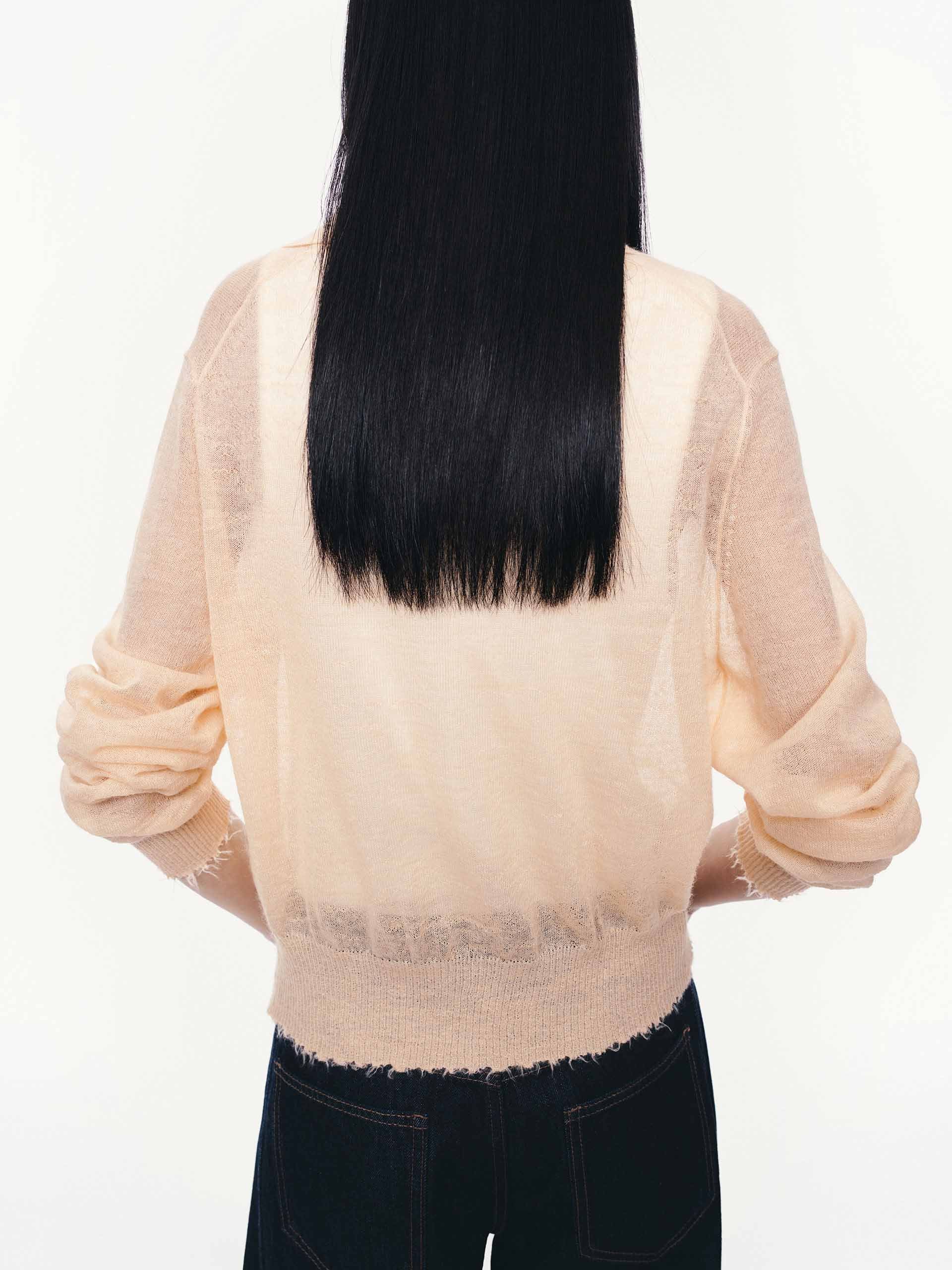 Raw Hem Knitted Cardigan - Image 8