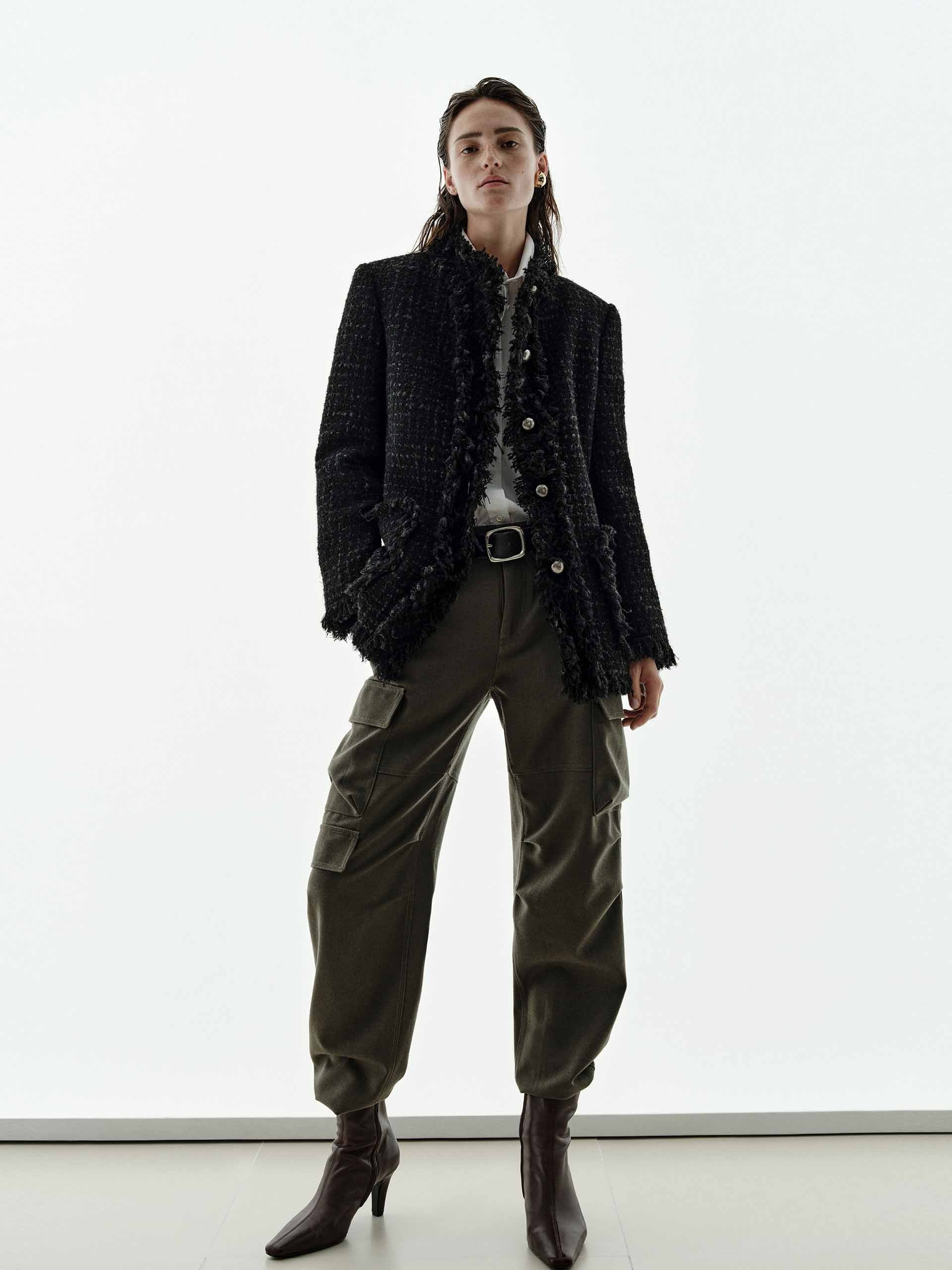 Raw Hem Tweed Coat - Image 2