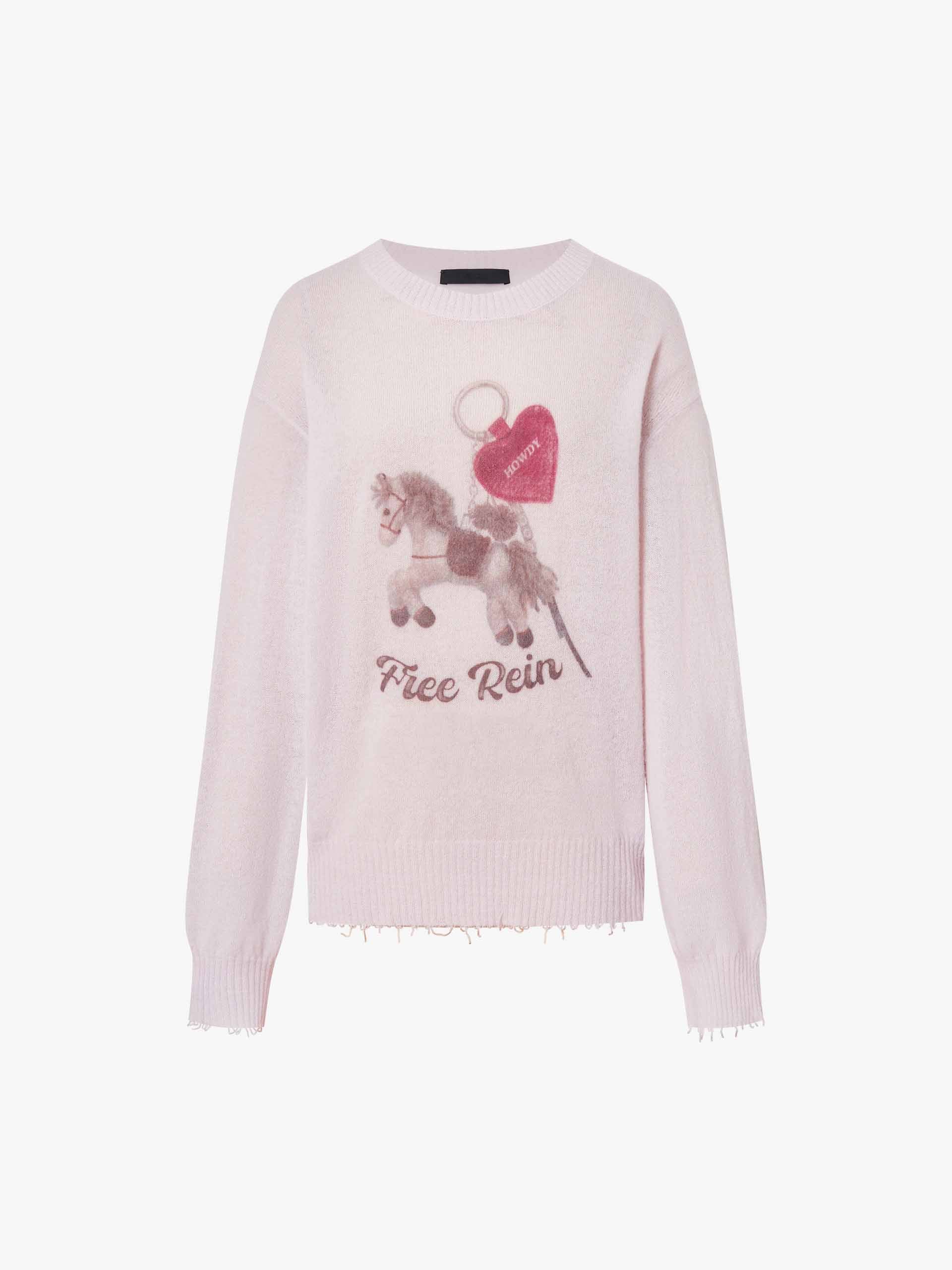 Raw Trim Printed Sweater - Image 5
