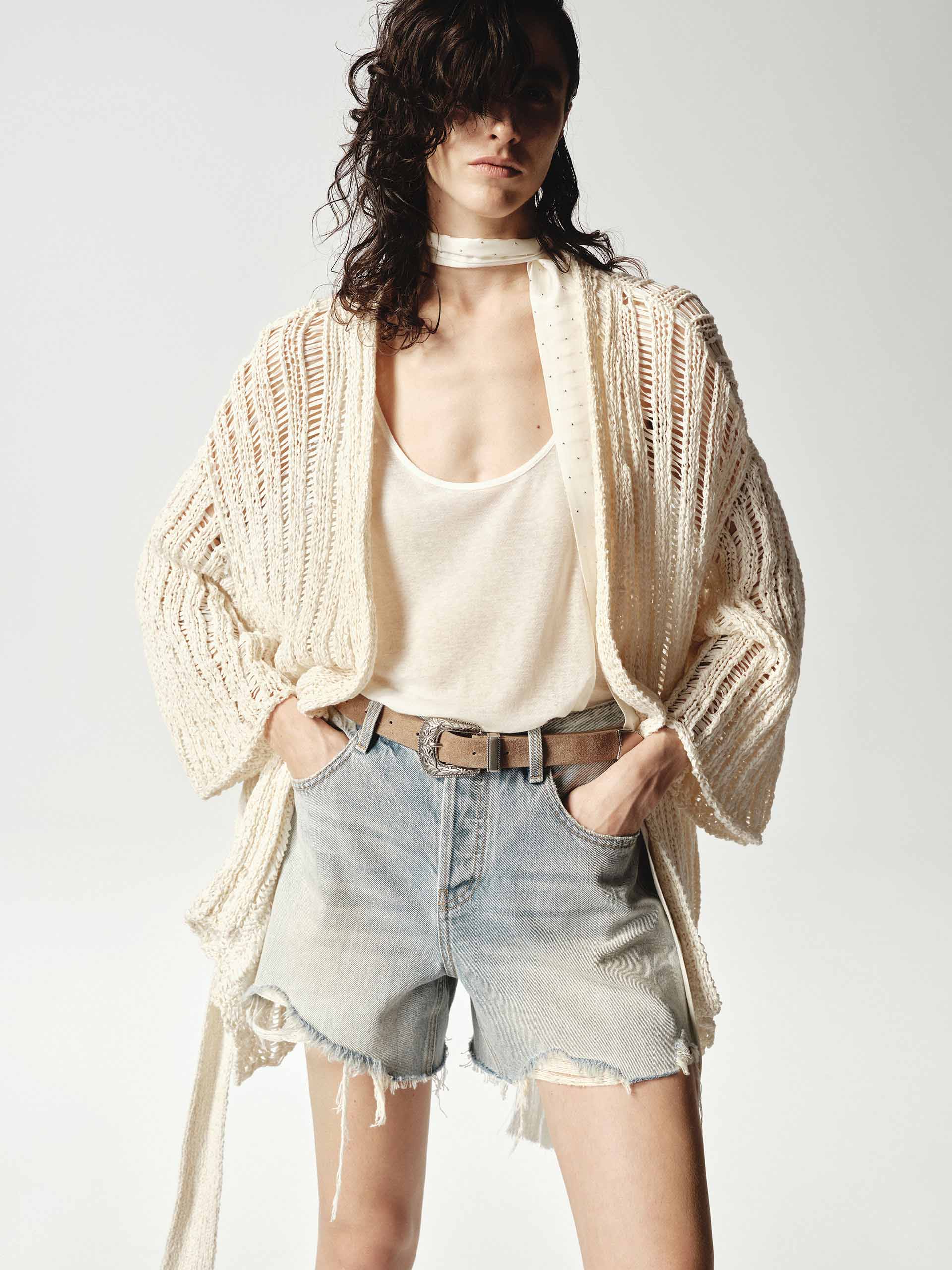 Relaxed Crochet Knit Cardigan