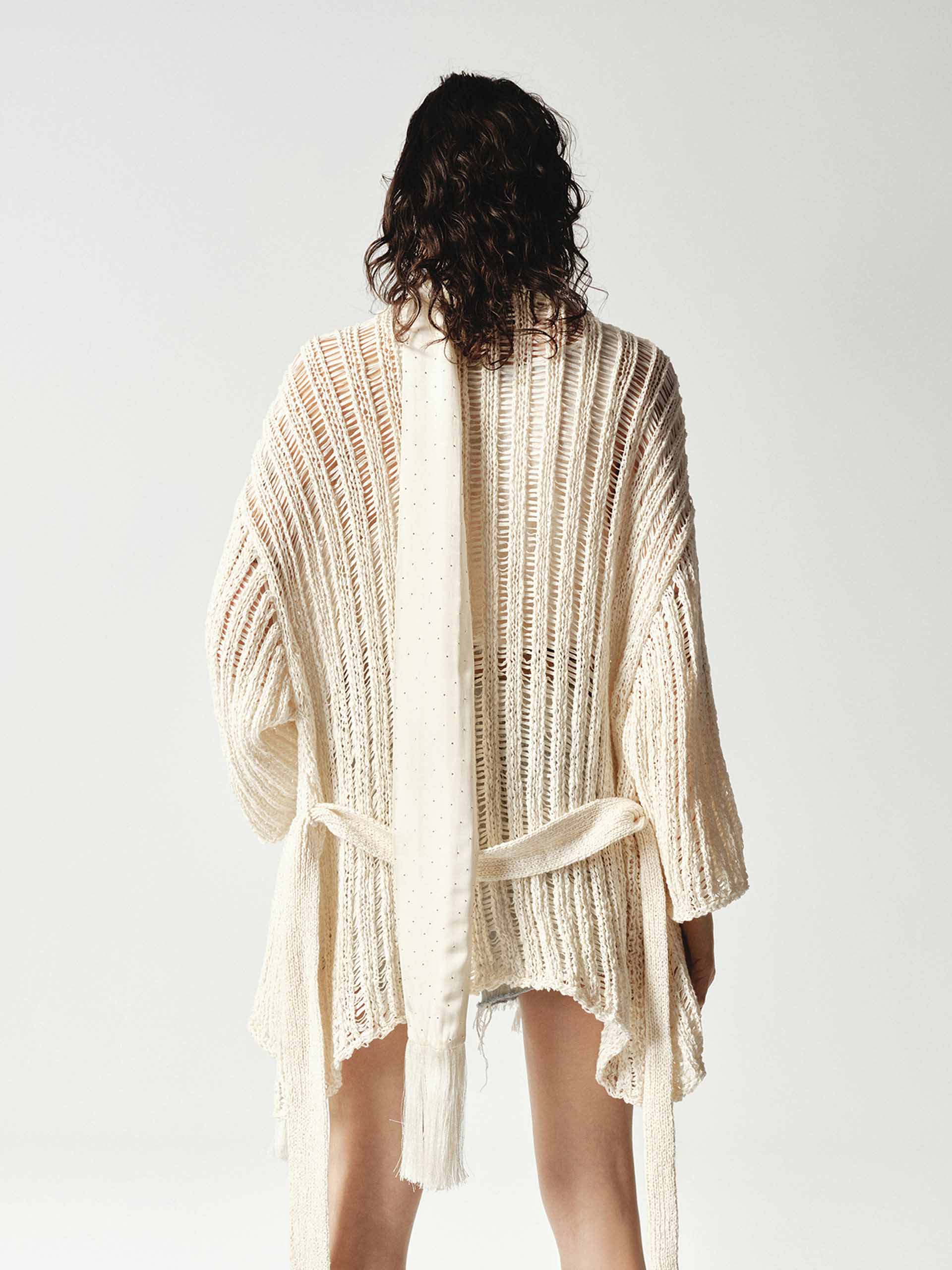 Relaxed Crochet Knit Cardigan - Image 4
