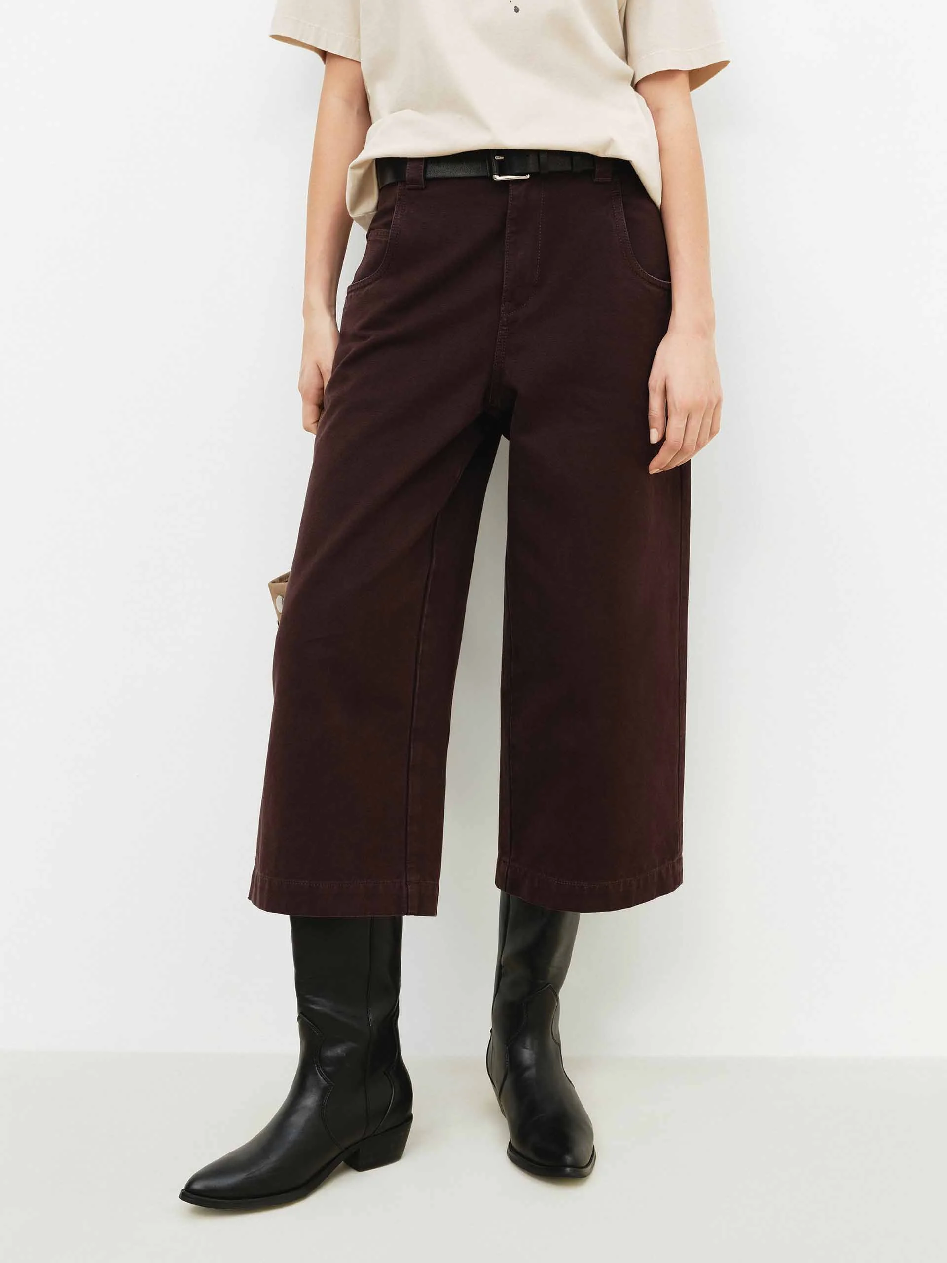 Relaxed Cropped Cotton Jeans