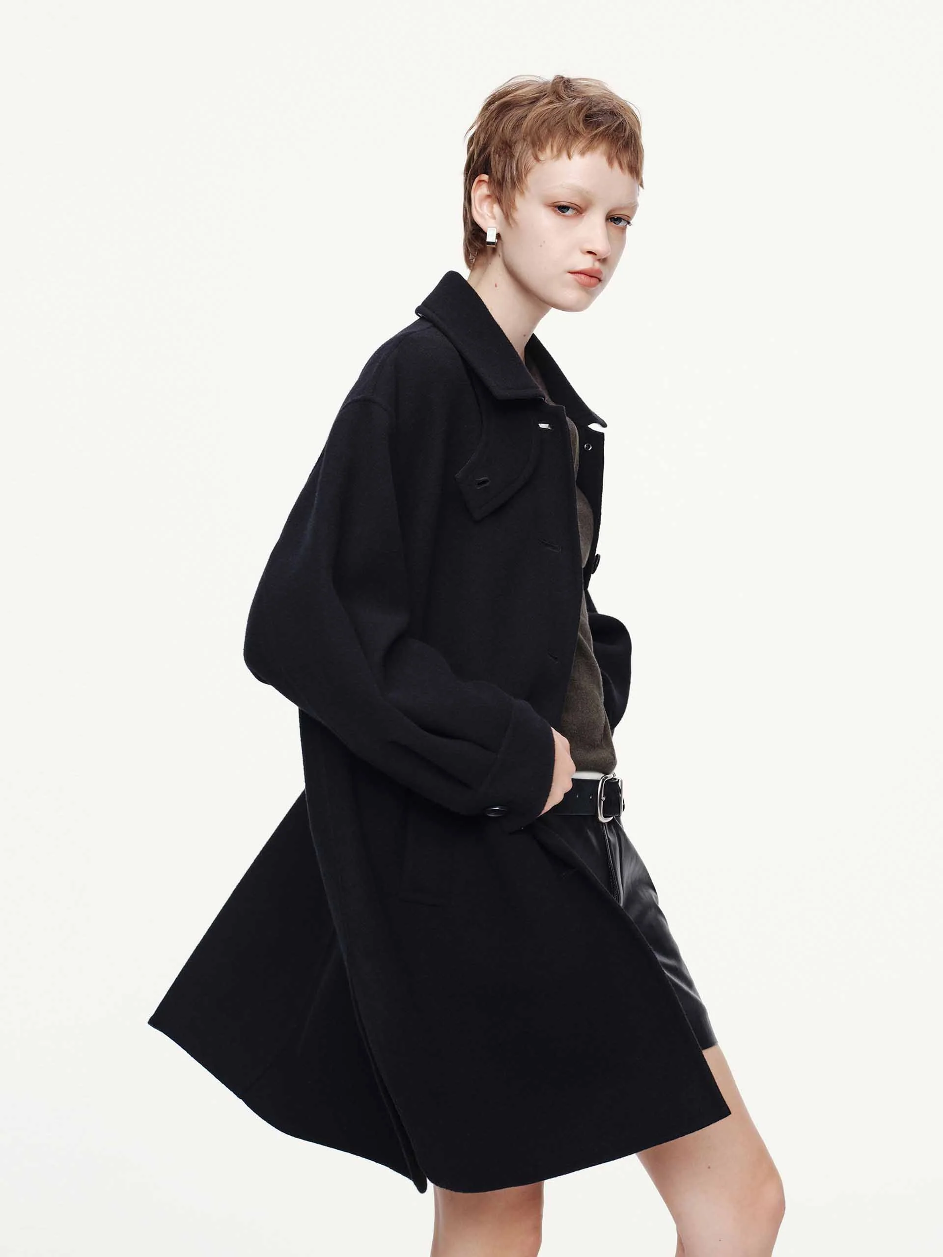 Removable Collar Wool Coat - Image 6