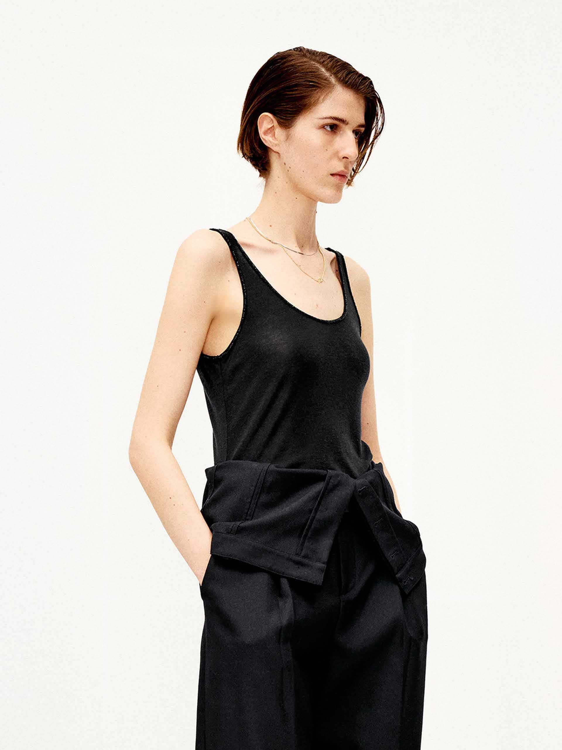 Rhinestone Trim Soft Tank - Image 14