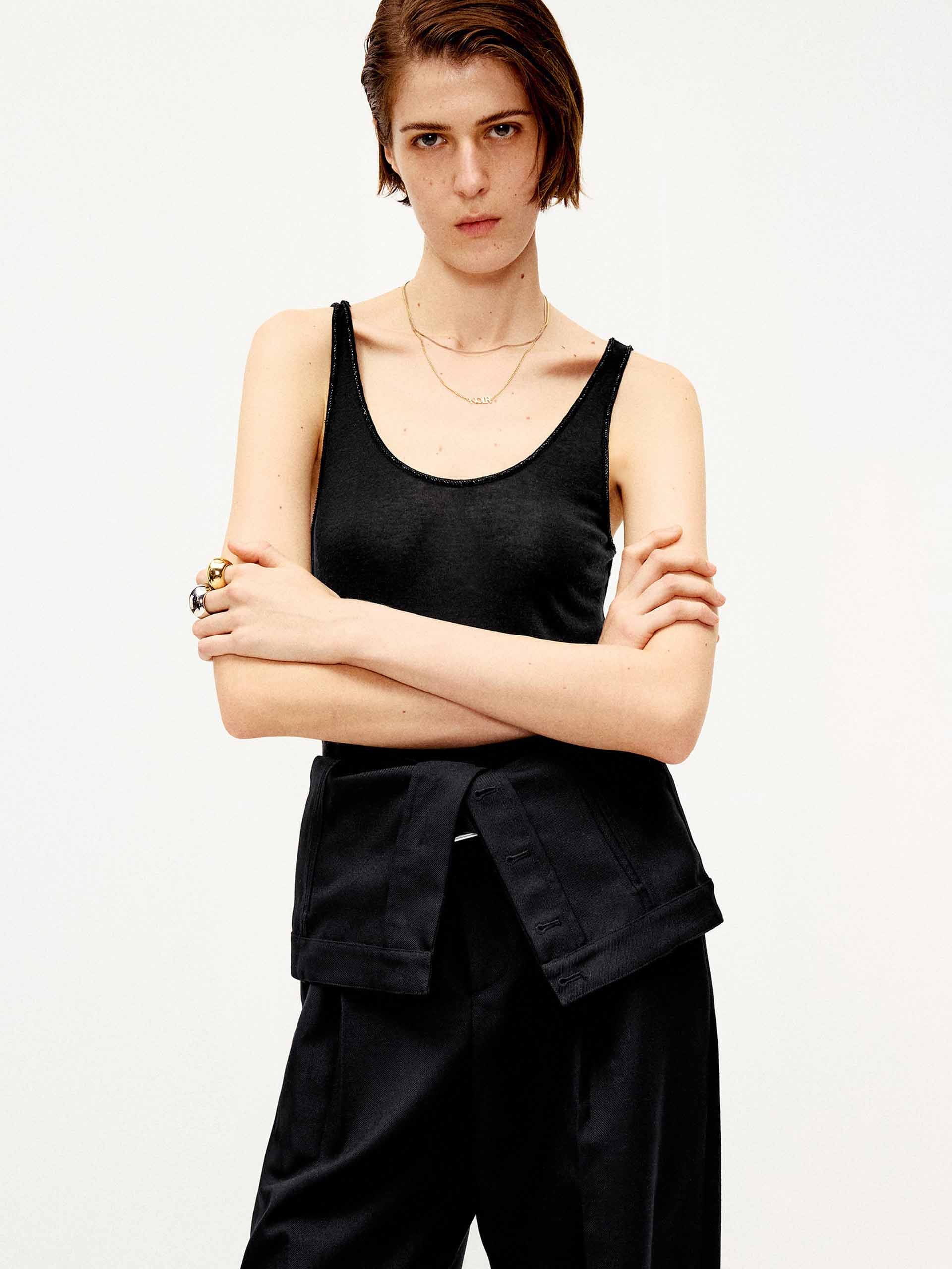 Rhinestone Trim Soft Tank - Image 15