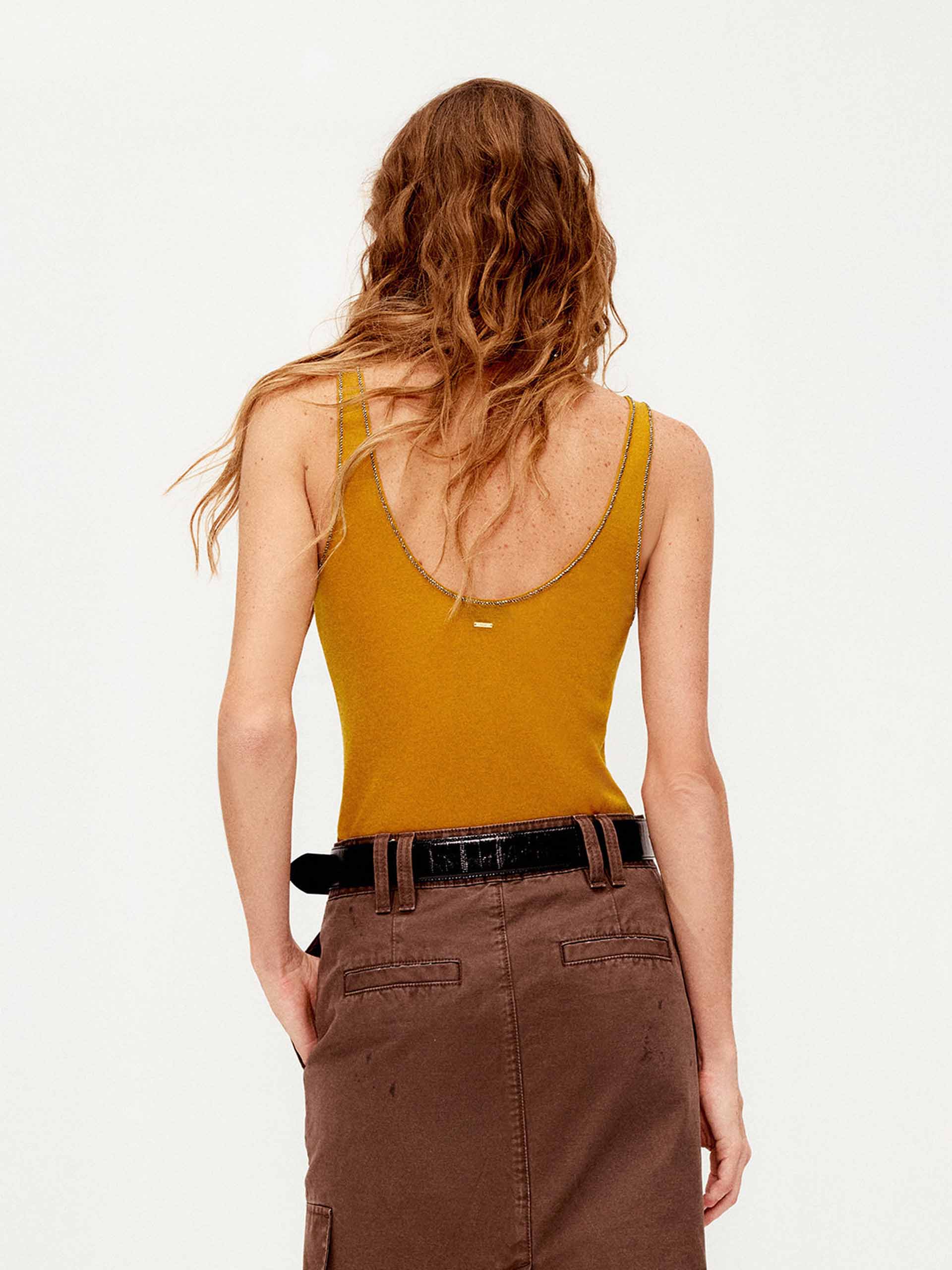Rhinestone Trim Soft Tank - Image 3