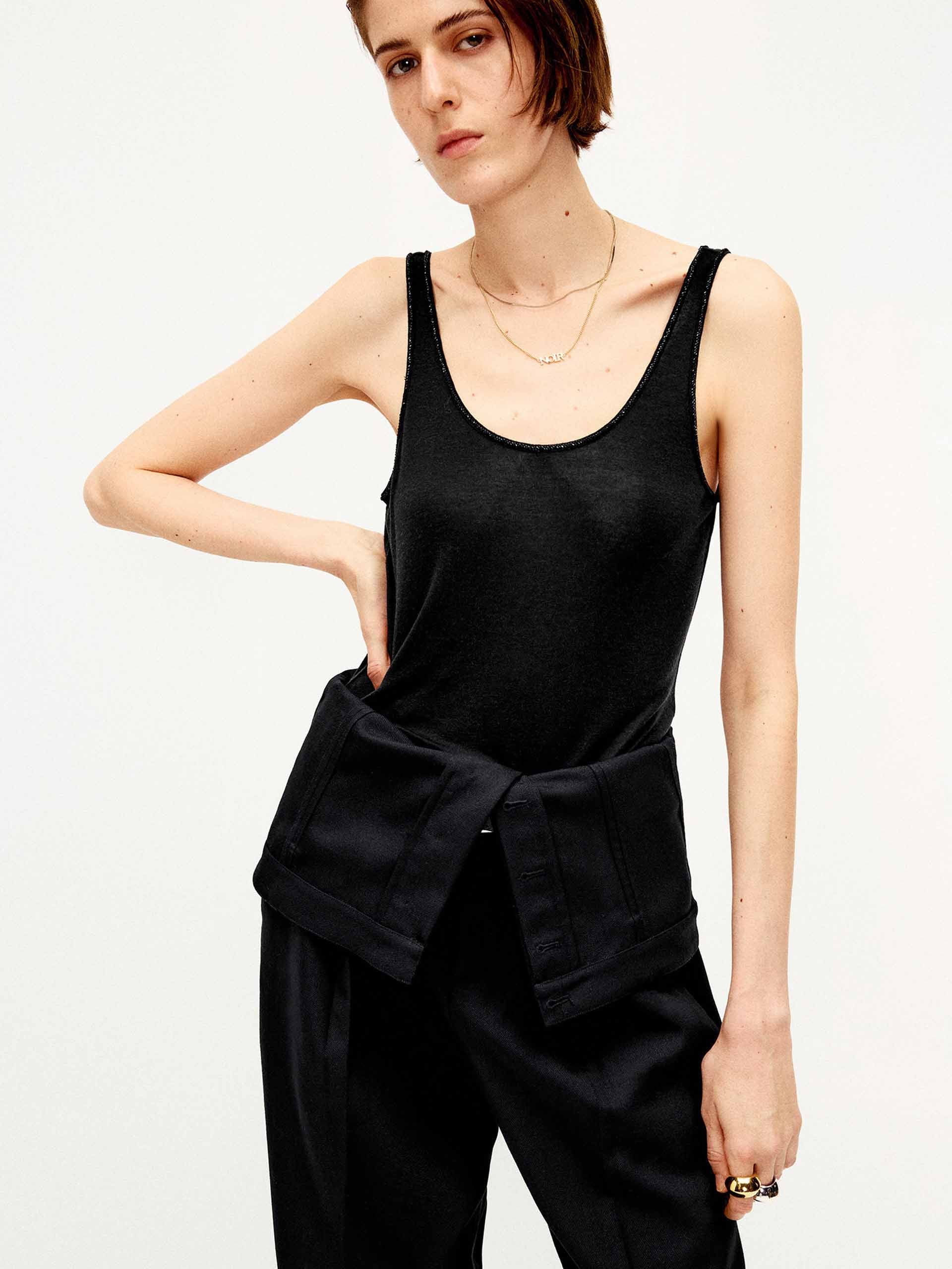 Rhinestone Trim Soft Tank - Image 9