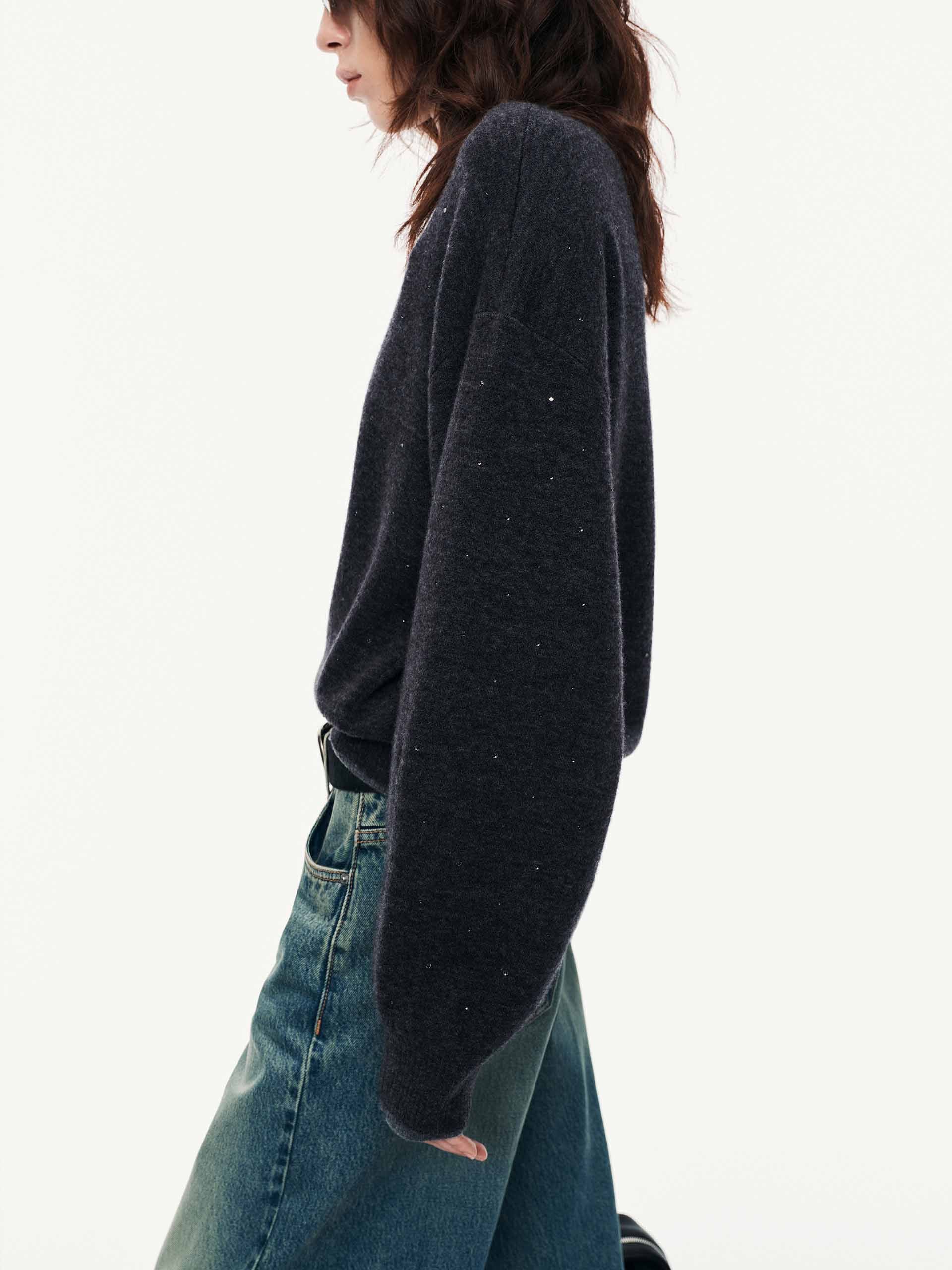 Rhinestone Wool Blend Sweater - Image 8