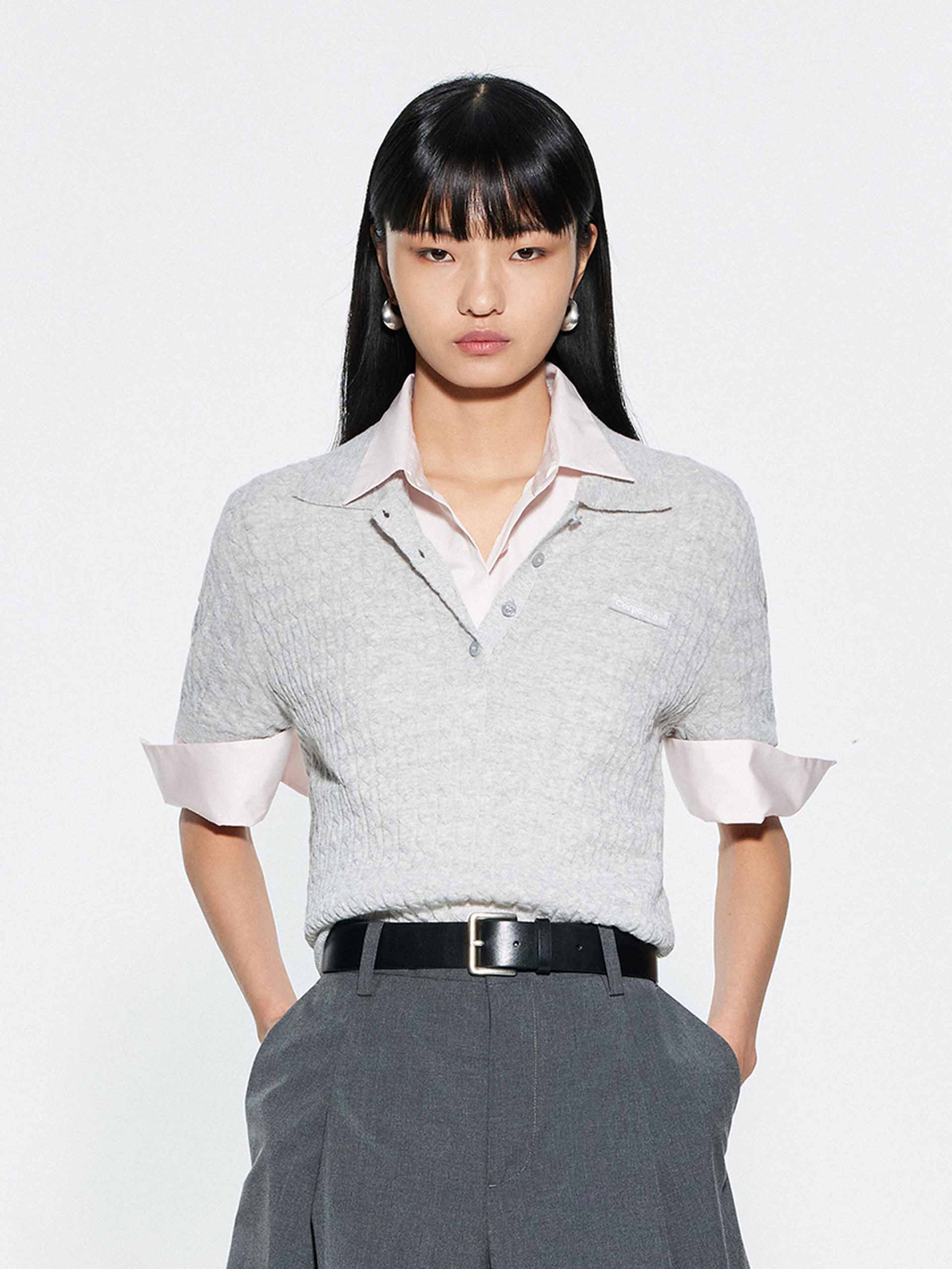 Ribbed Hem Knitted Top