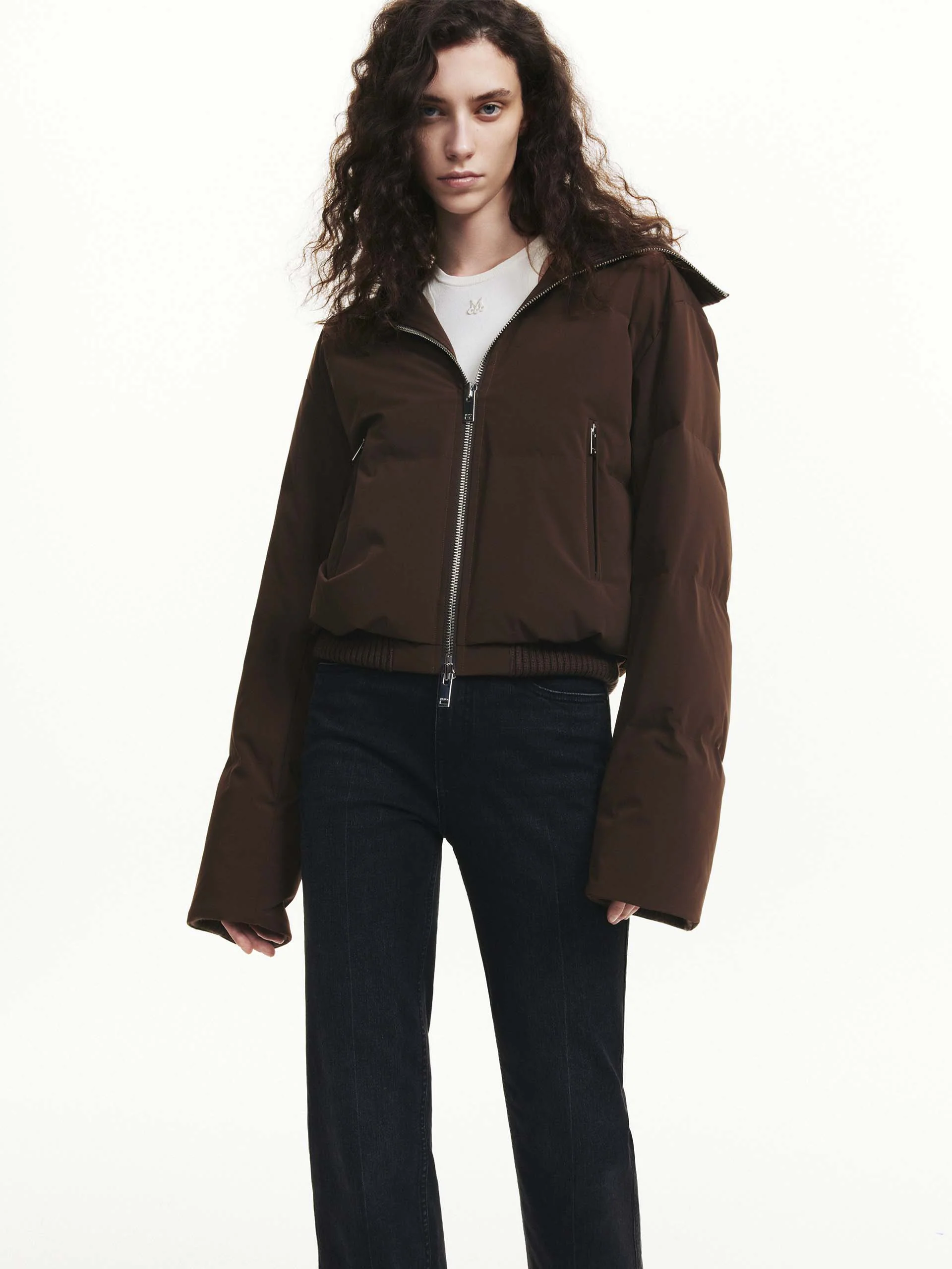 Ribbed Trim Shell Down Jacket - Image 14