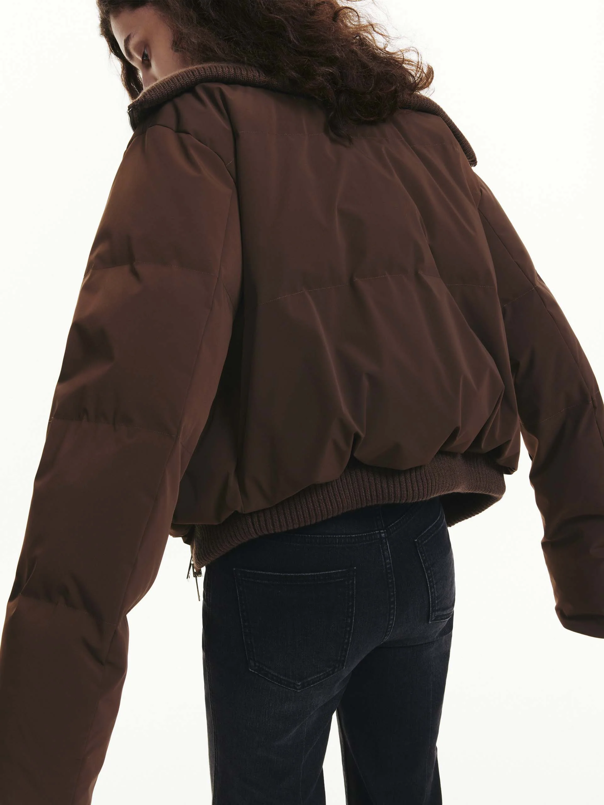 Ribbed Trim Shell Down Jacket - Image 16