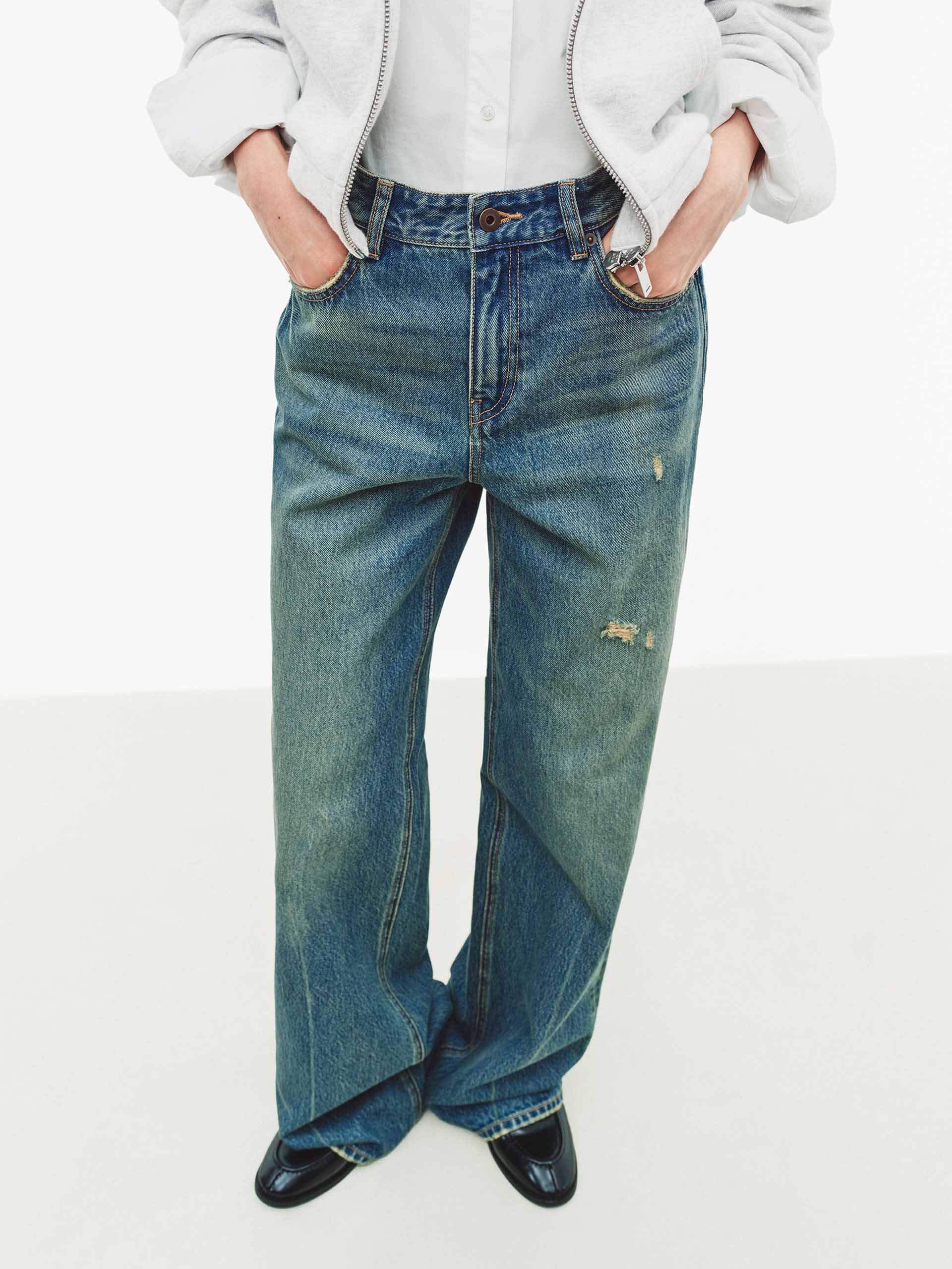 Ripped Detail Cotton Jeans - Image 5