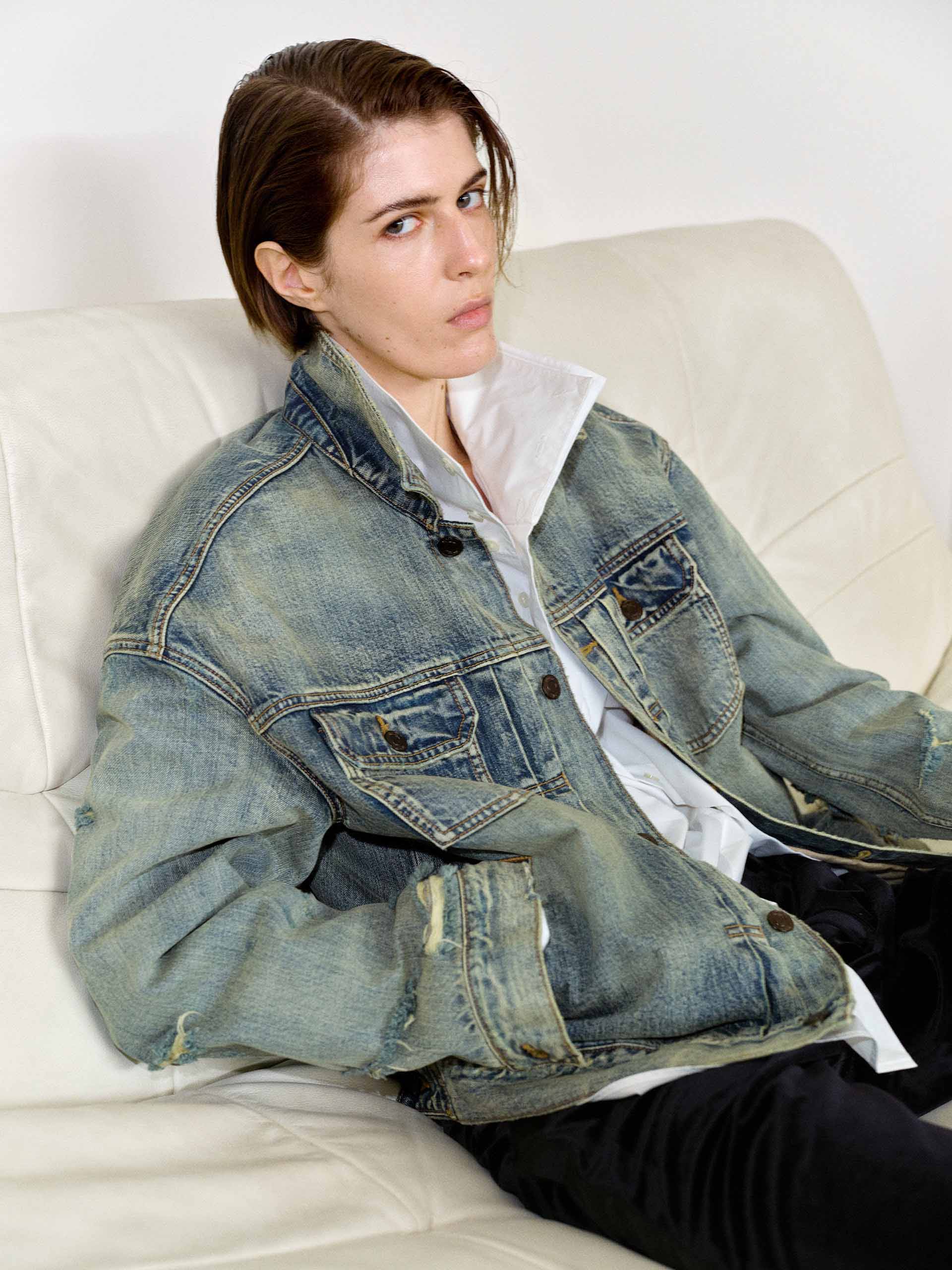 Ripped Detail Denim Jacket