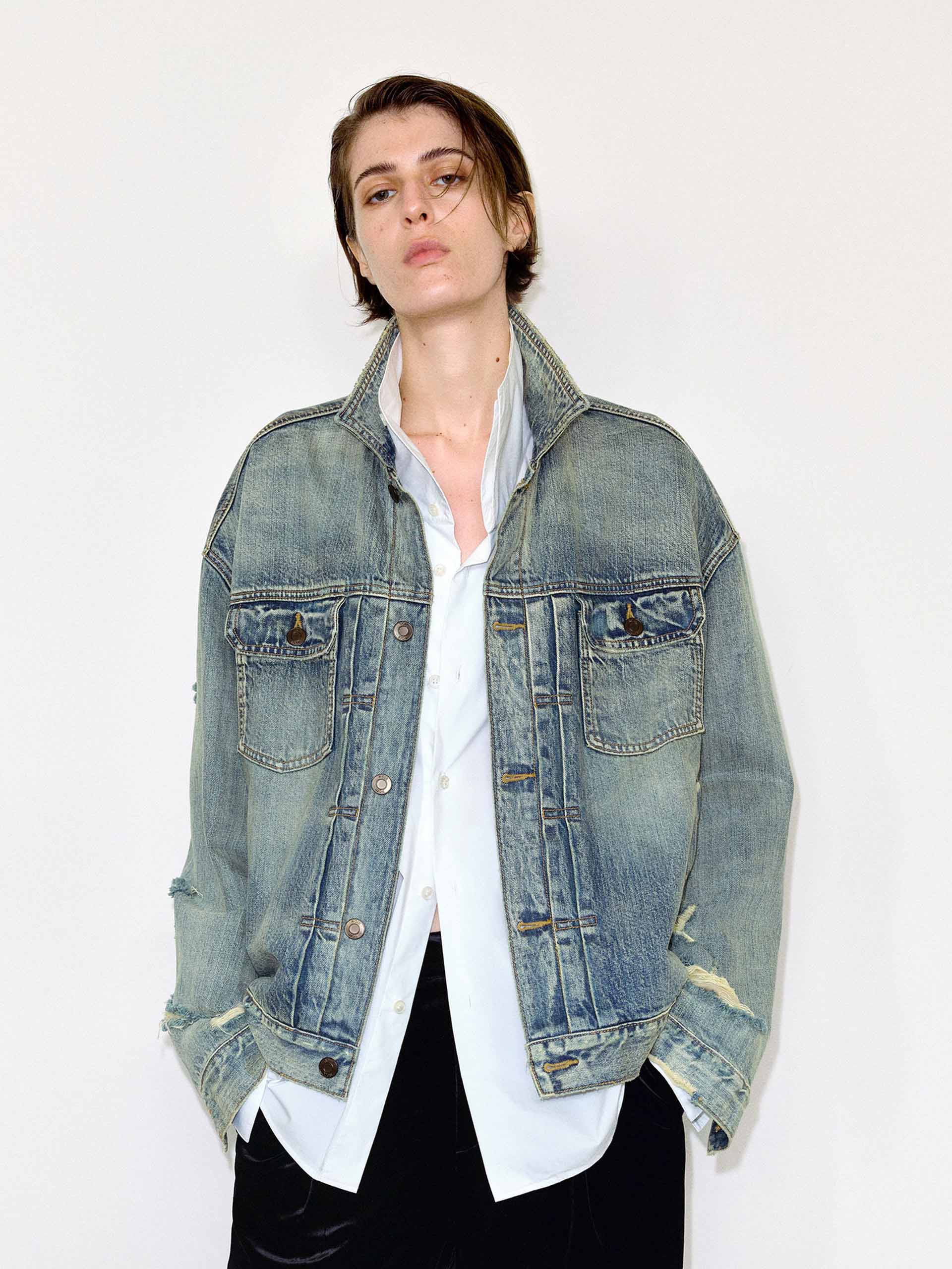 Ripped Detail Denim Jacket - Image 3