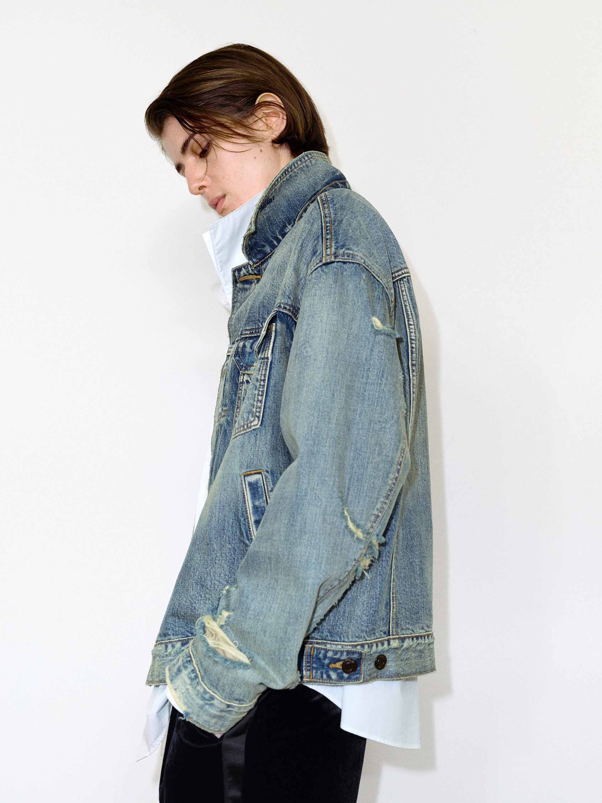 Ripped Detail Denim Jacket - Image 7
