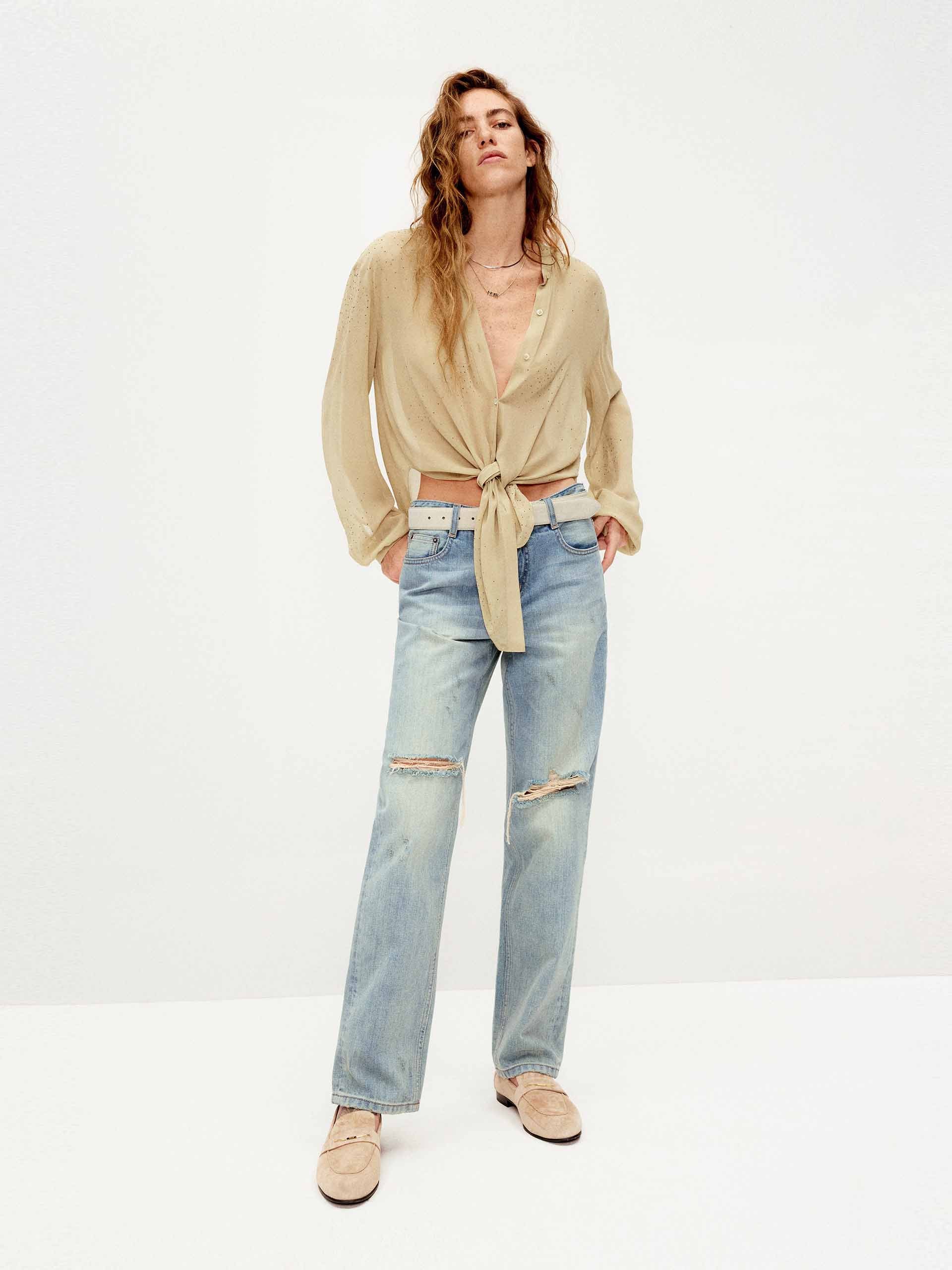 Ripped Straight Leg Jeans - Image 2