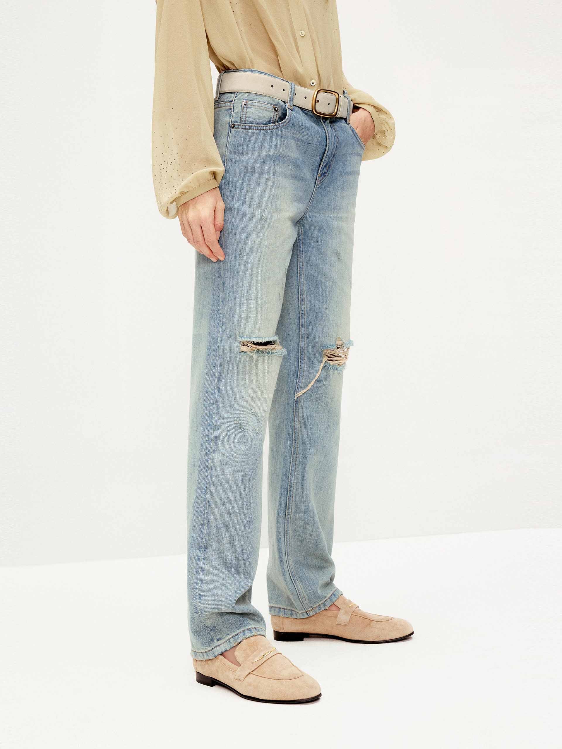 Ripped Straight Leg Jeans - Image 3