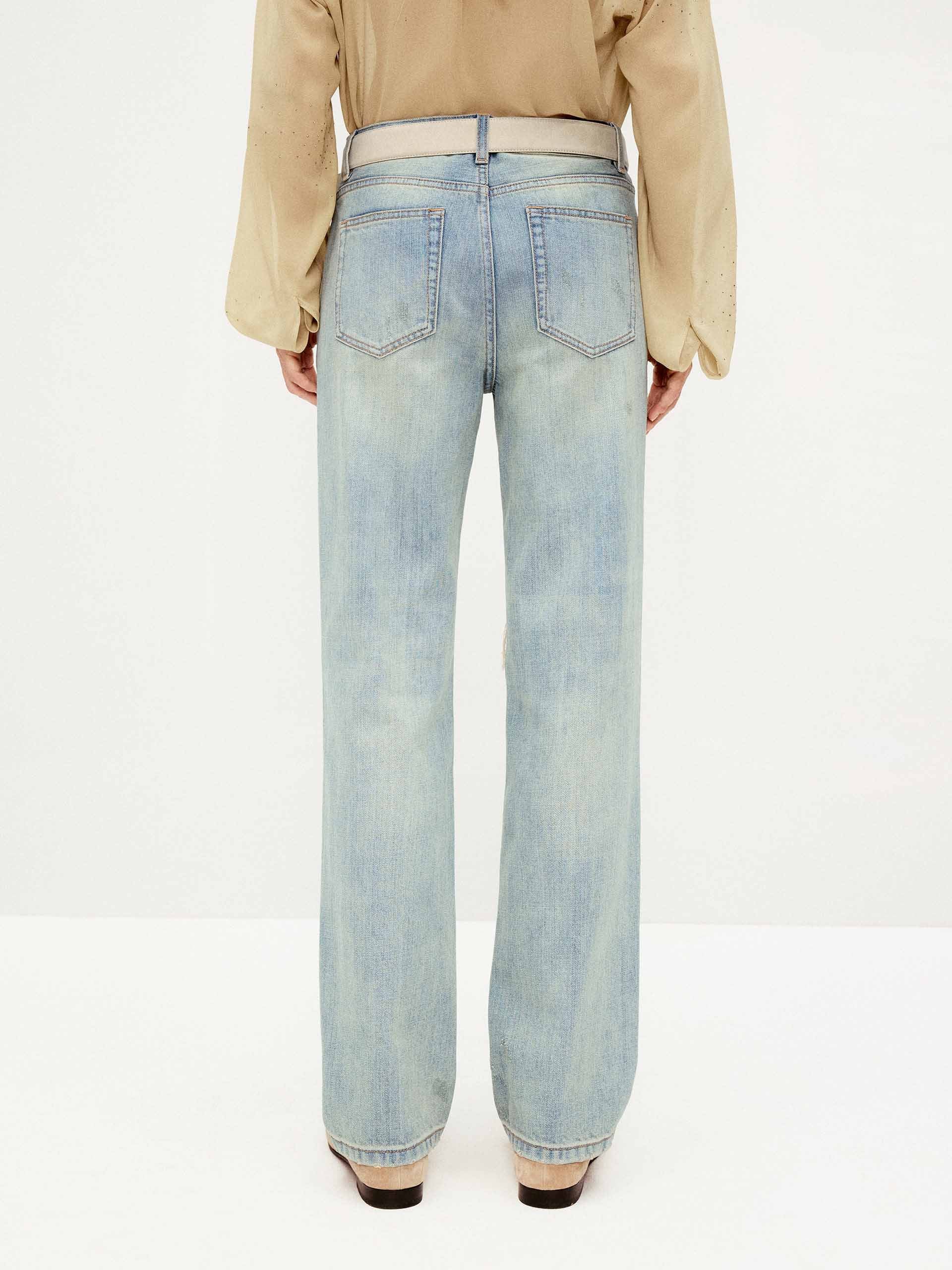 Ripped Straight Leg Jeans - Image 4