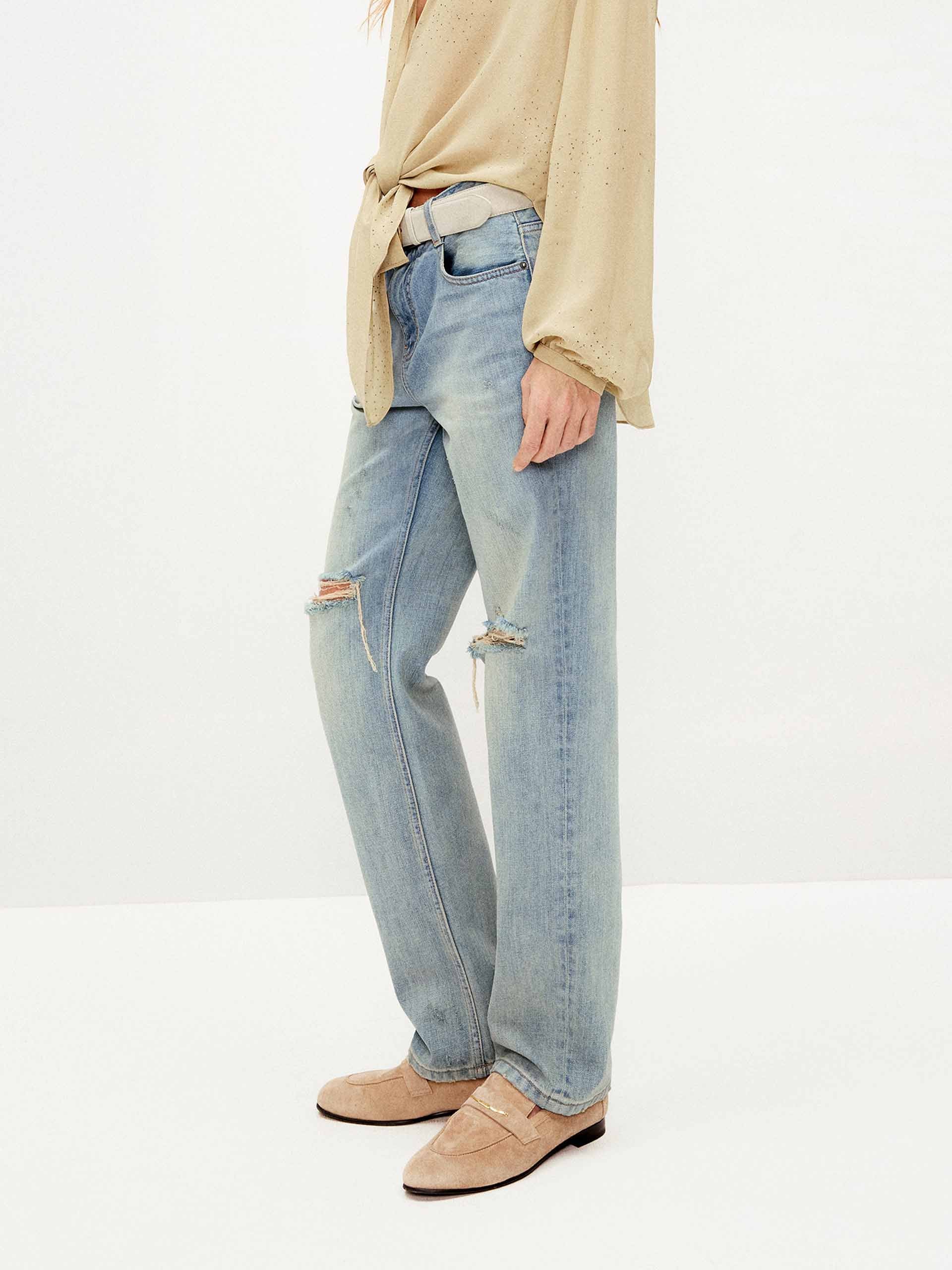 Ripped Straight Leg Jeans - Image 5