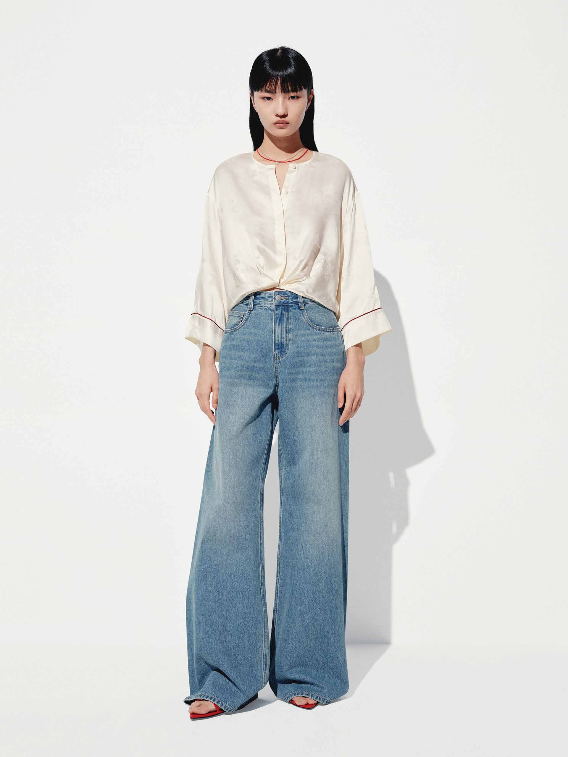 Round Neck Satin Blouse - Image 2