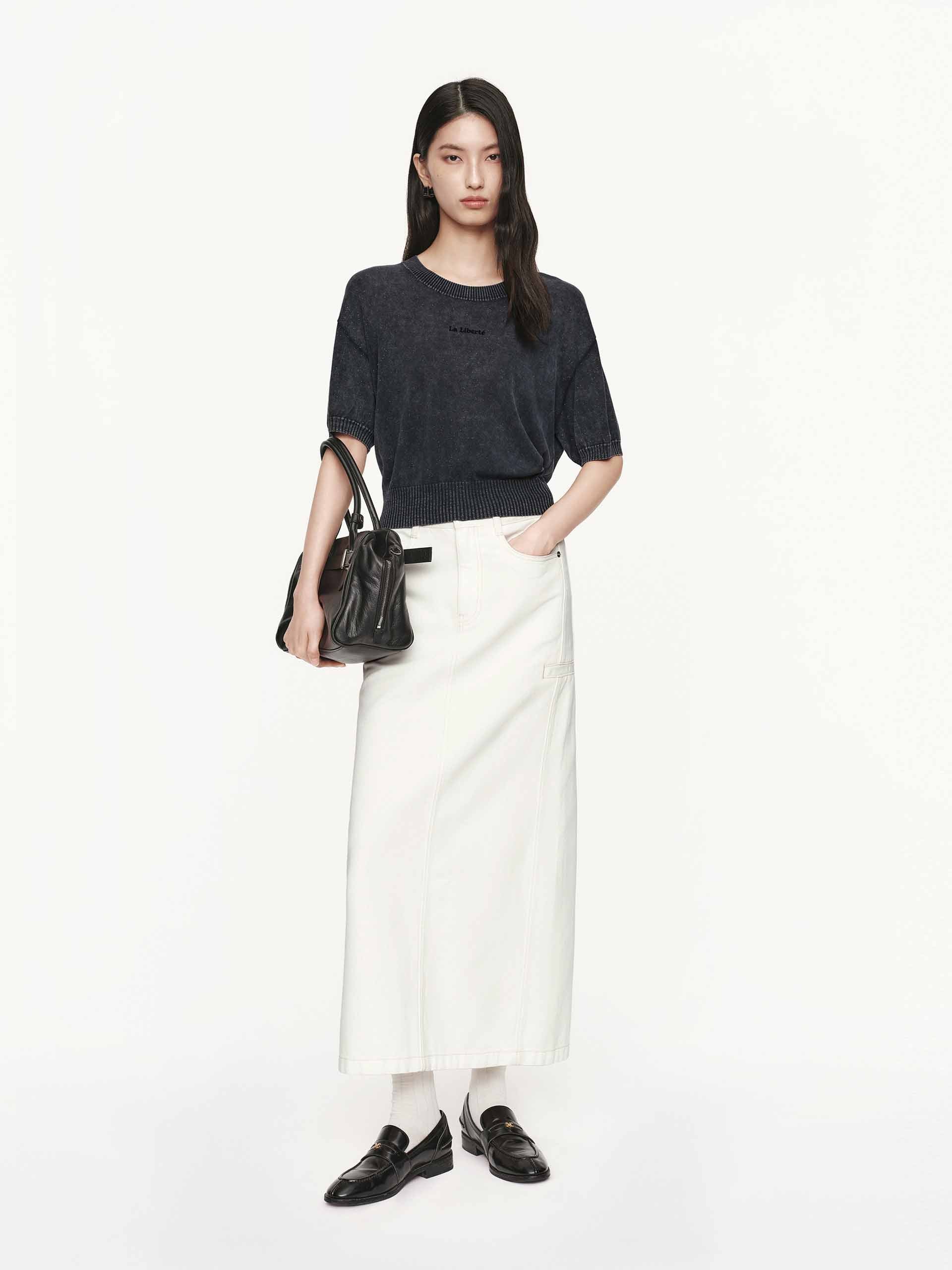 Round Neck Shiny Sweater - Image 2