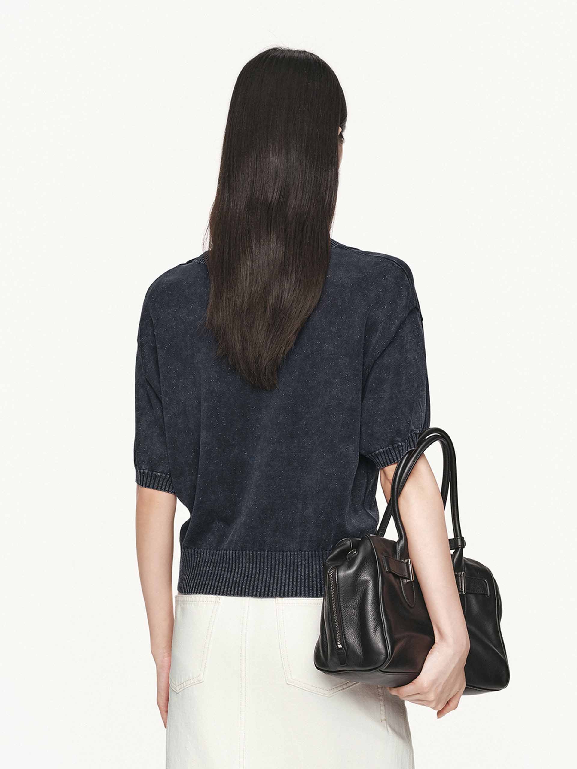Round Neck Shiny Sweater - Image 6