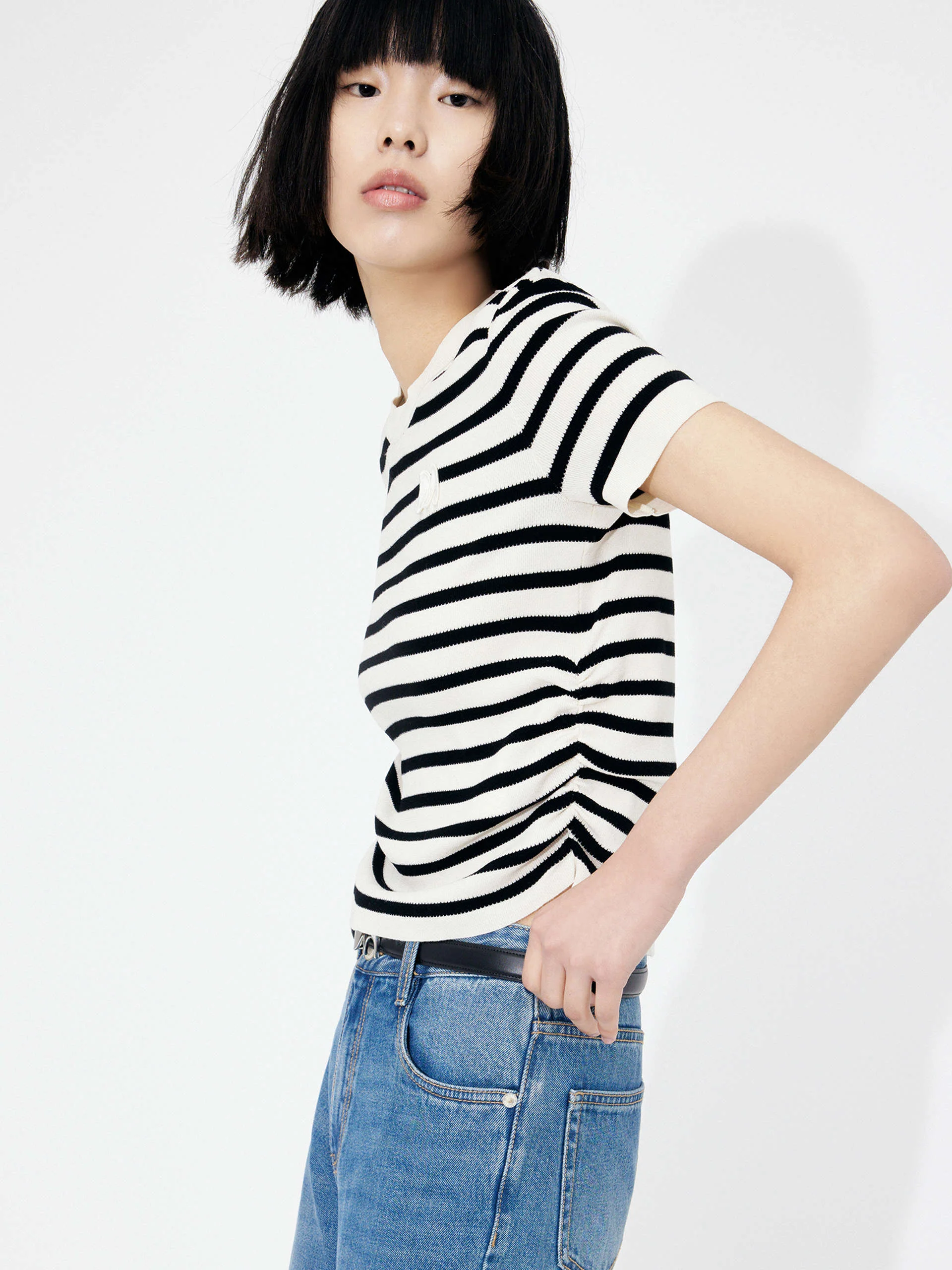 Round Neck Striped Top - Image 6