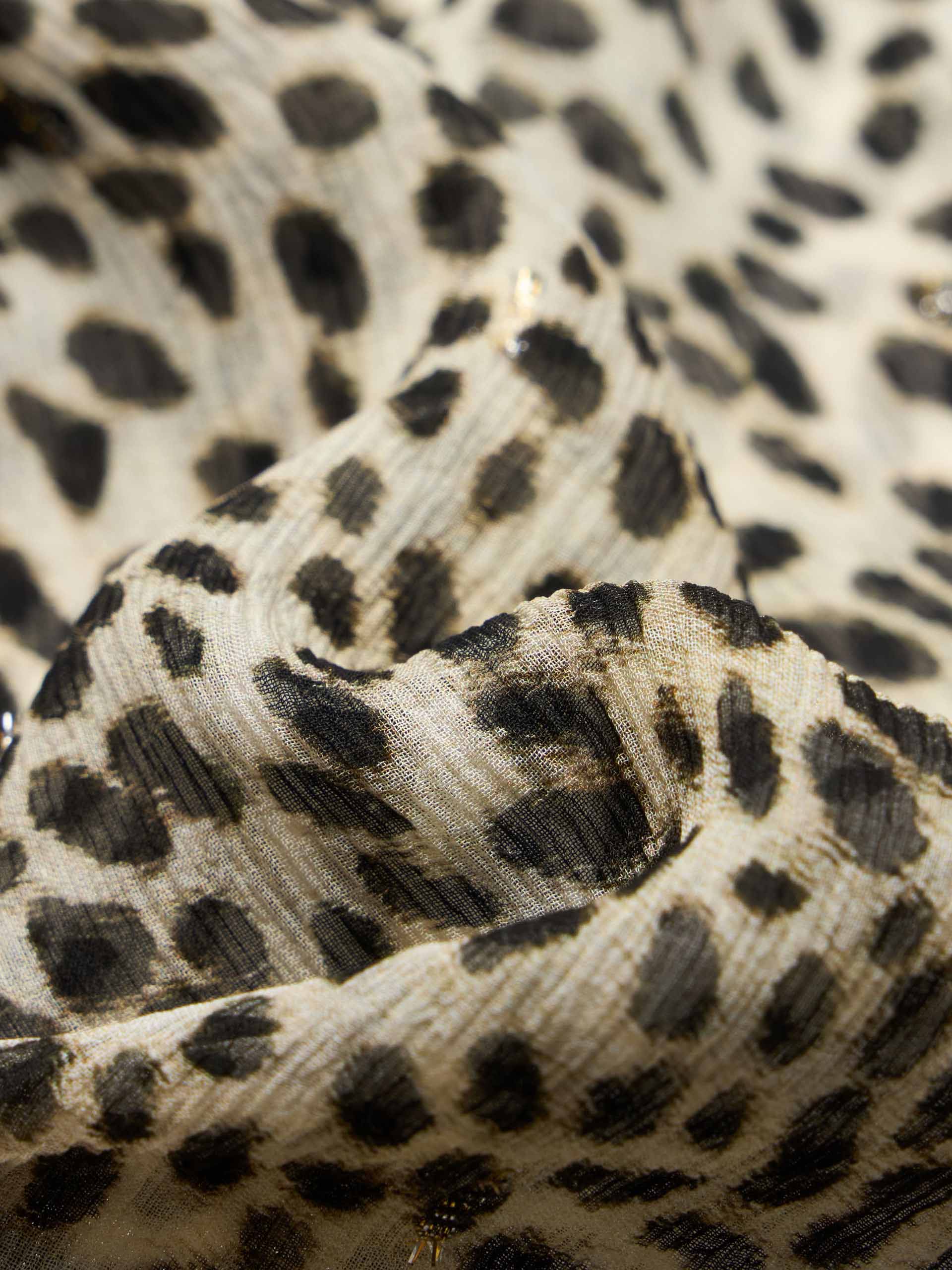 Ruffled Leopard Print Blouse - Image 4