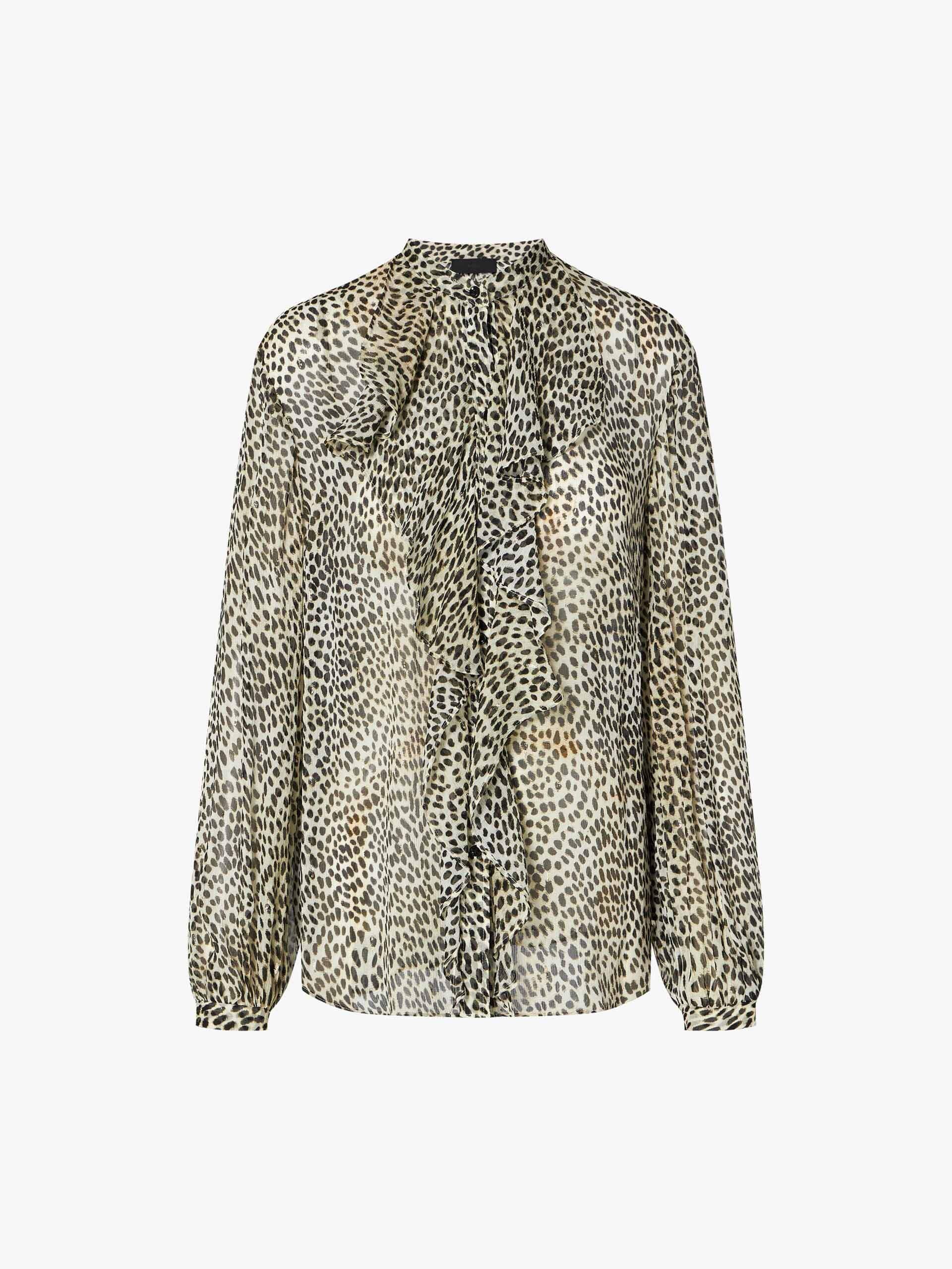 Ruffled Leopard Print Blouse - Image 5