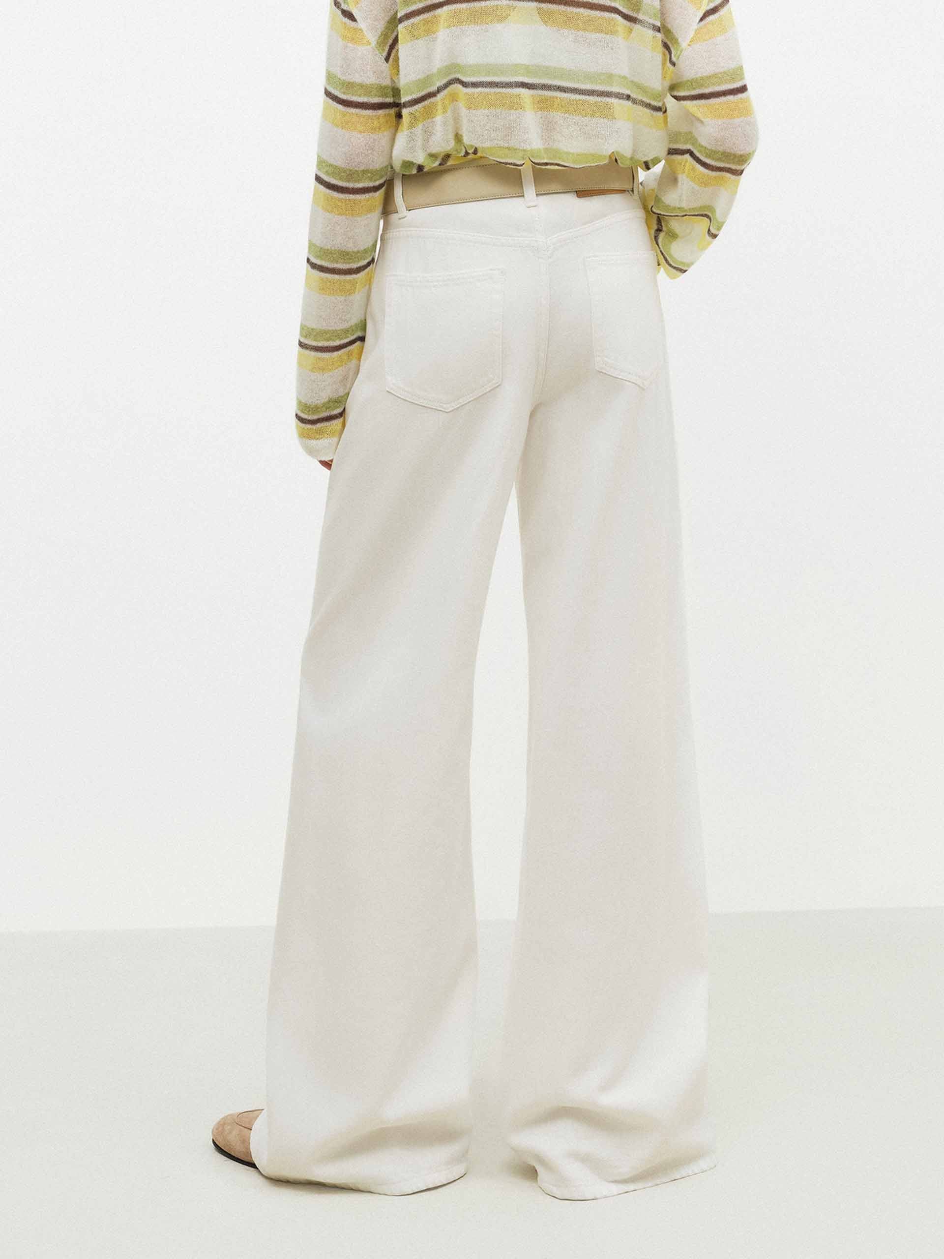 Seams Detail Wide Jeans - Image 6